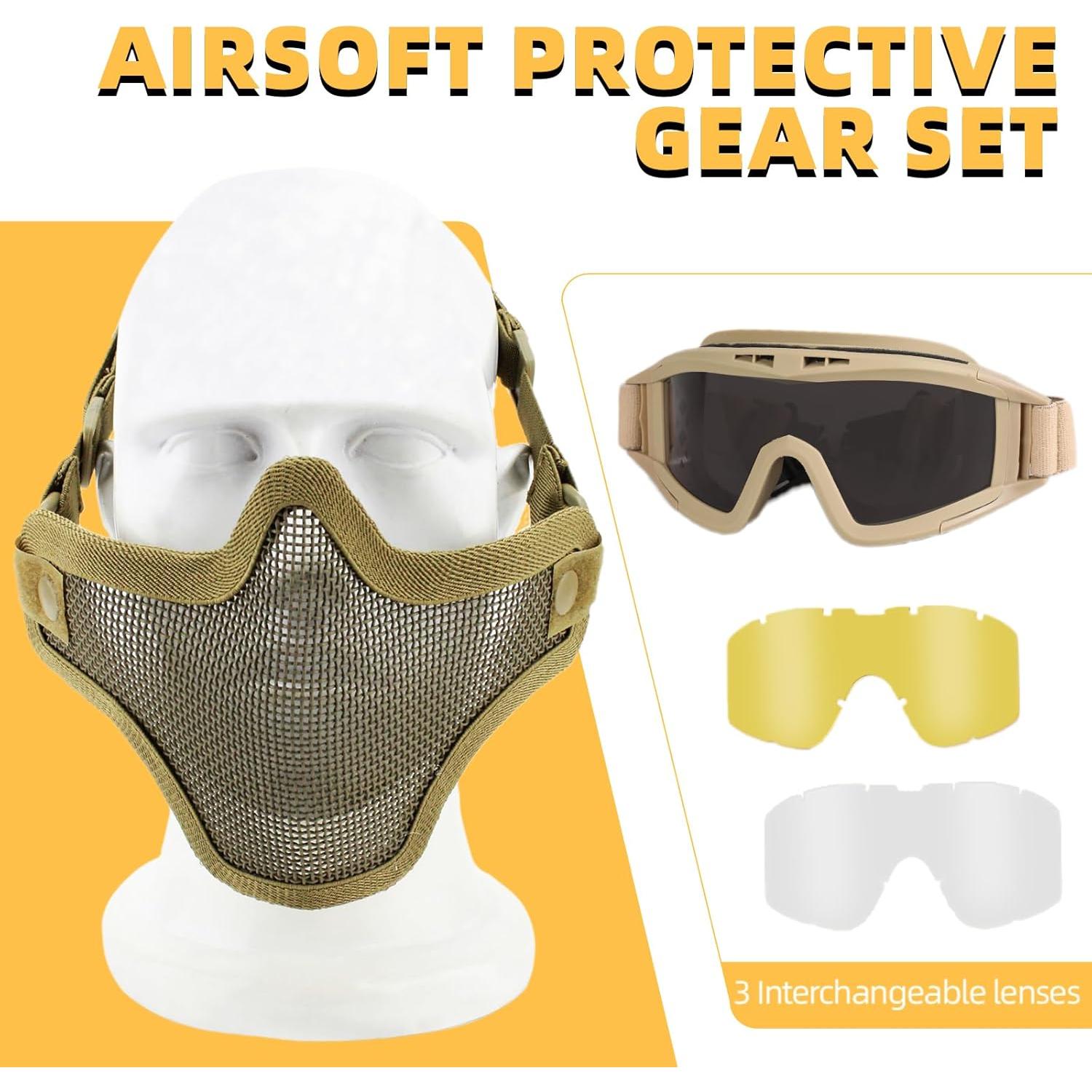 Casco Táctico Tumhuts con Auriculares y Máscara Facial