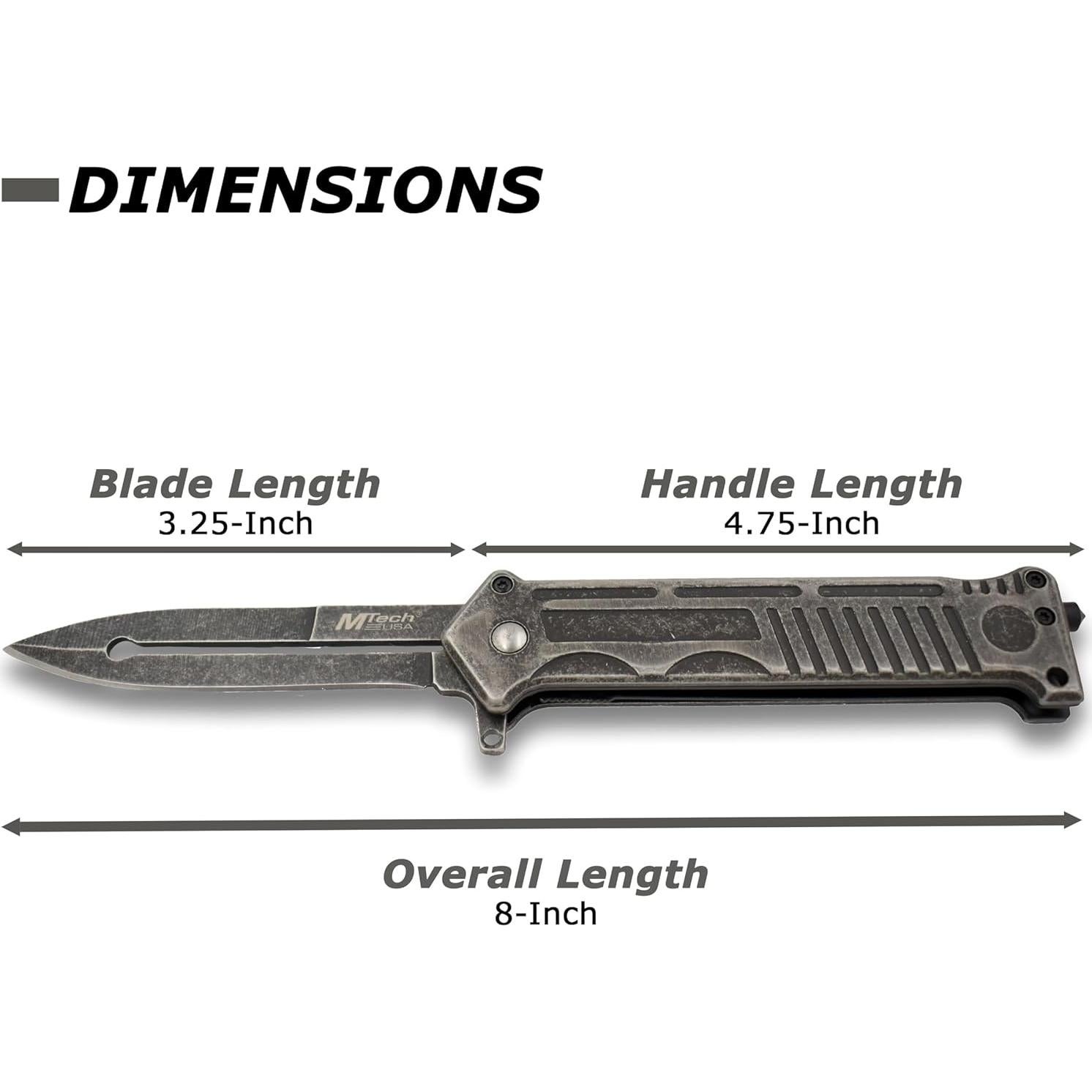 Cuchillo Asistido MTECH USA MT-A840P 8.26 cm Acero Inoxidable