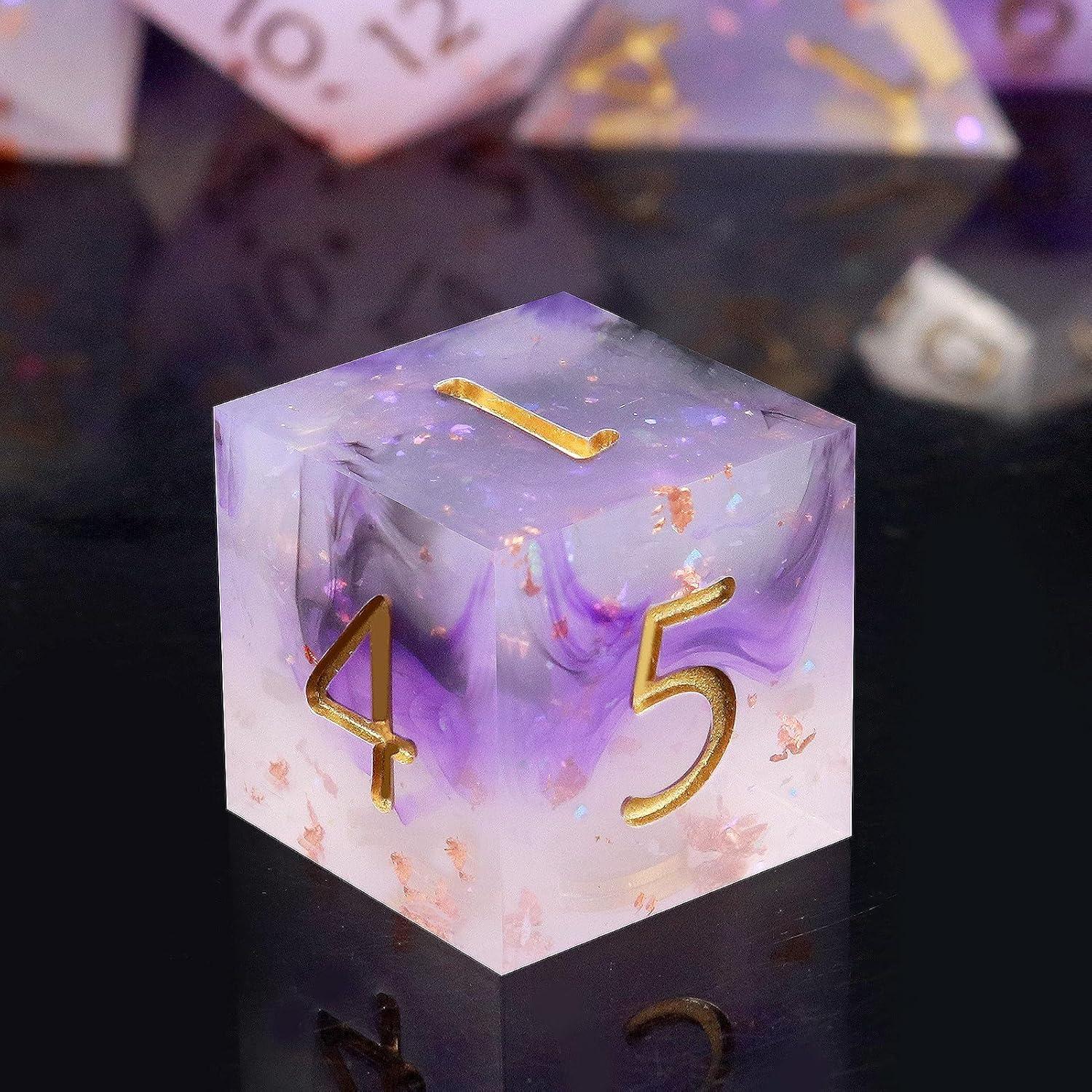 Juego de Dados DND Haxtec 7 Piezas Borde Afilado Resina