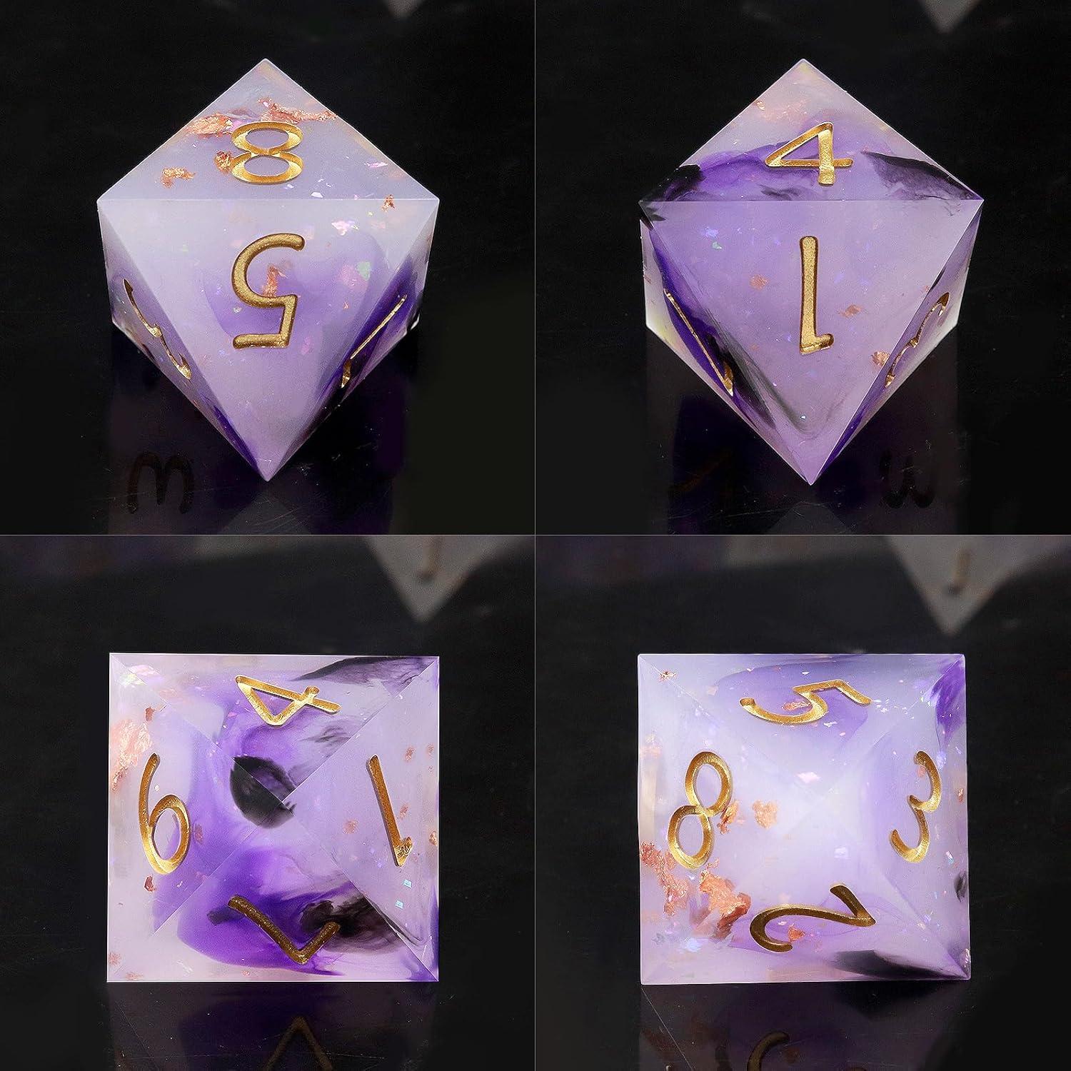 Juego de Dados DND Haxtec 7 Piezas Borde Afilado Resina