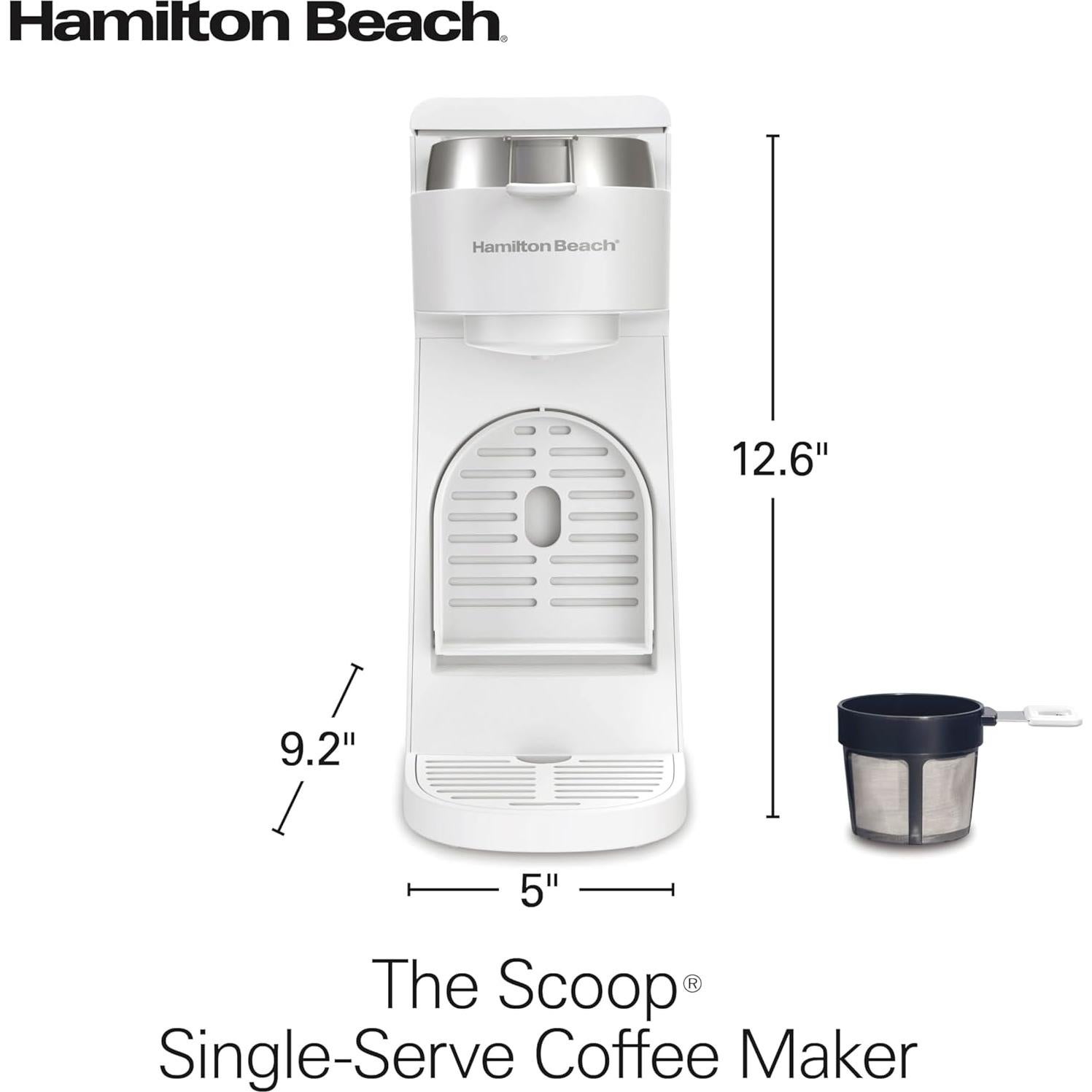 Cafetera Hamilton Beach The Scoop 1 Taza Blanca 236-414 ml