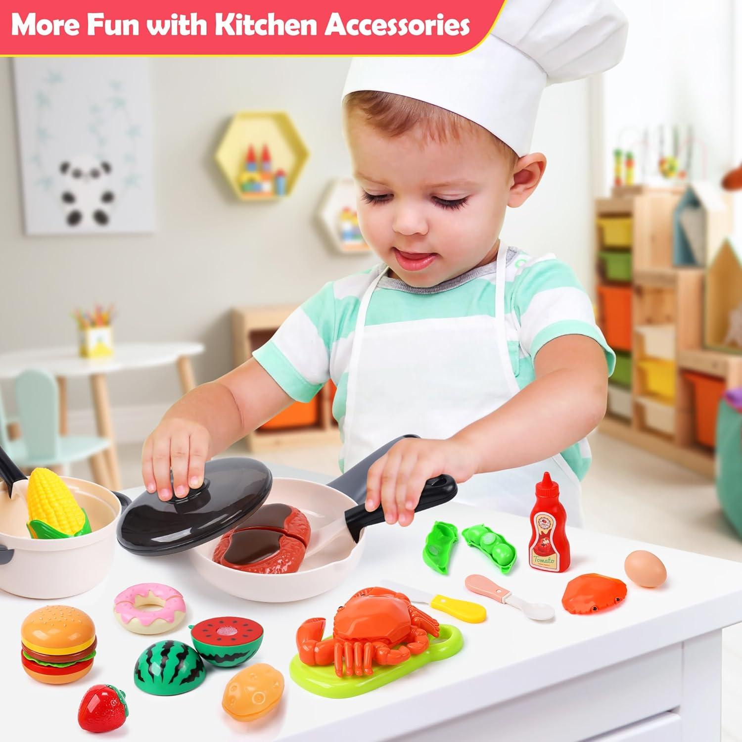 Conjunto de Juguetes de Comida HOLYFUN 34 Piezas para Cocina Infantil