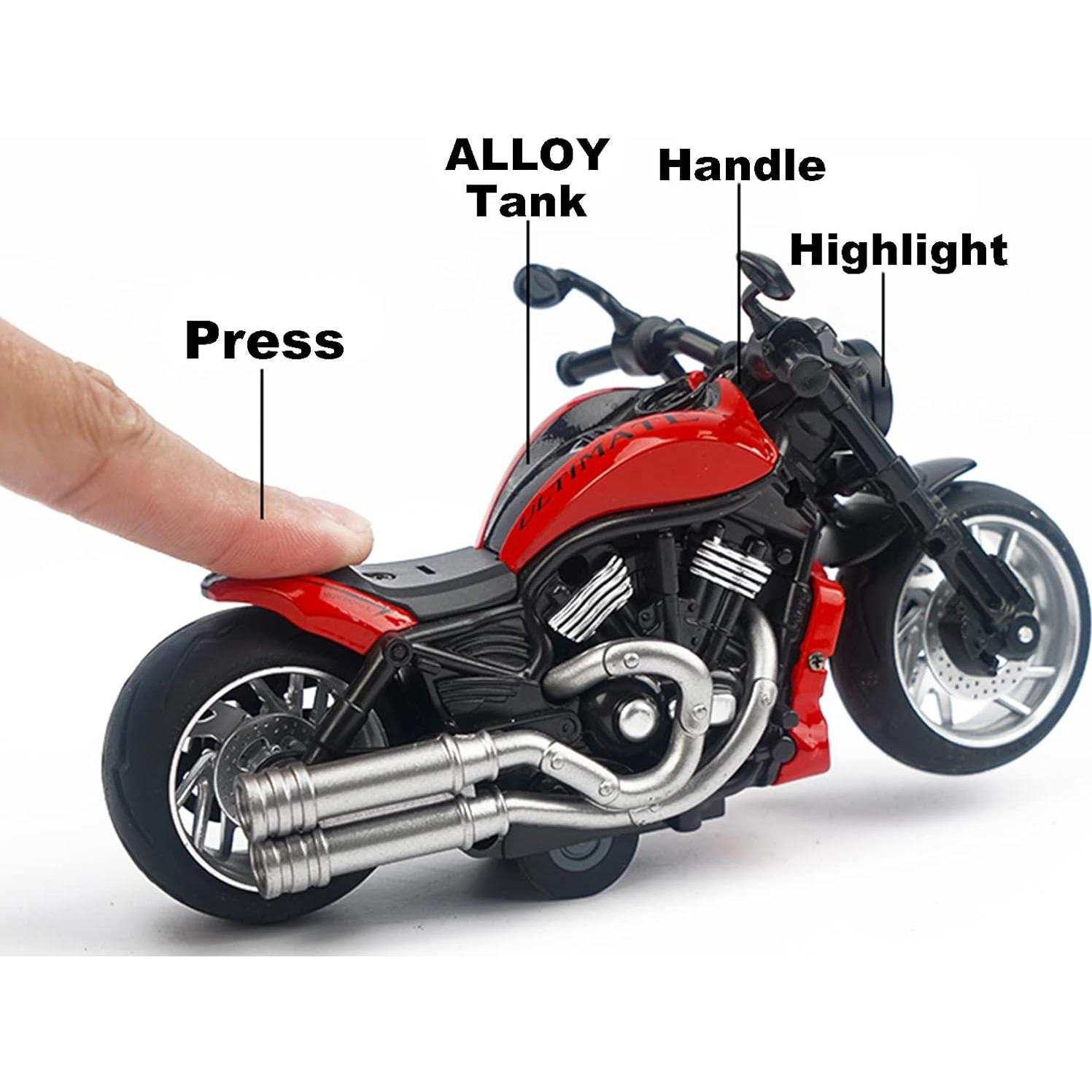 Pull Back Motorcycles Toy, Moto Gift with Music Lighting, Wolverine Motorcycle Toys for Boys Kids Age 3-12 Year Old (Black)
