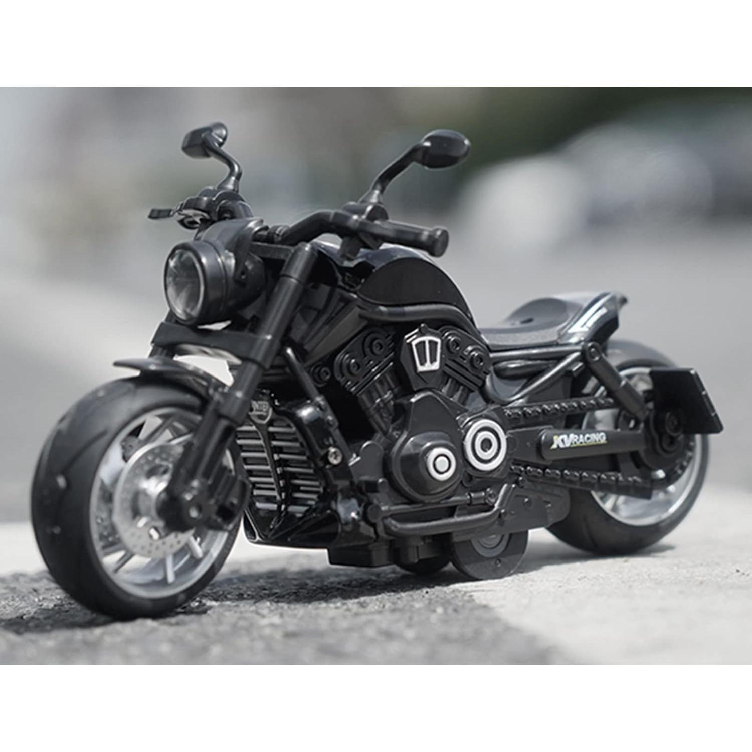 Pull Back Motorcycles Toy, Moto Gift with Music Lighting, Wolverine Motorcycle Toys for Boys Kids Age 3-12 Year Old (Black)