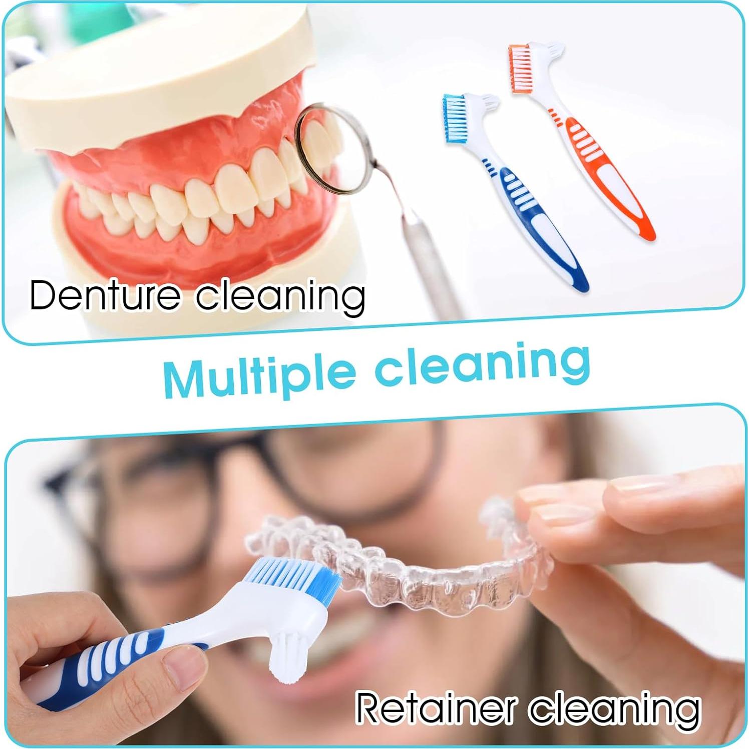 Juego de 2 Cepillos de Limpieza de Dentaduras YUXIANLB