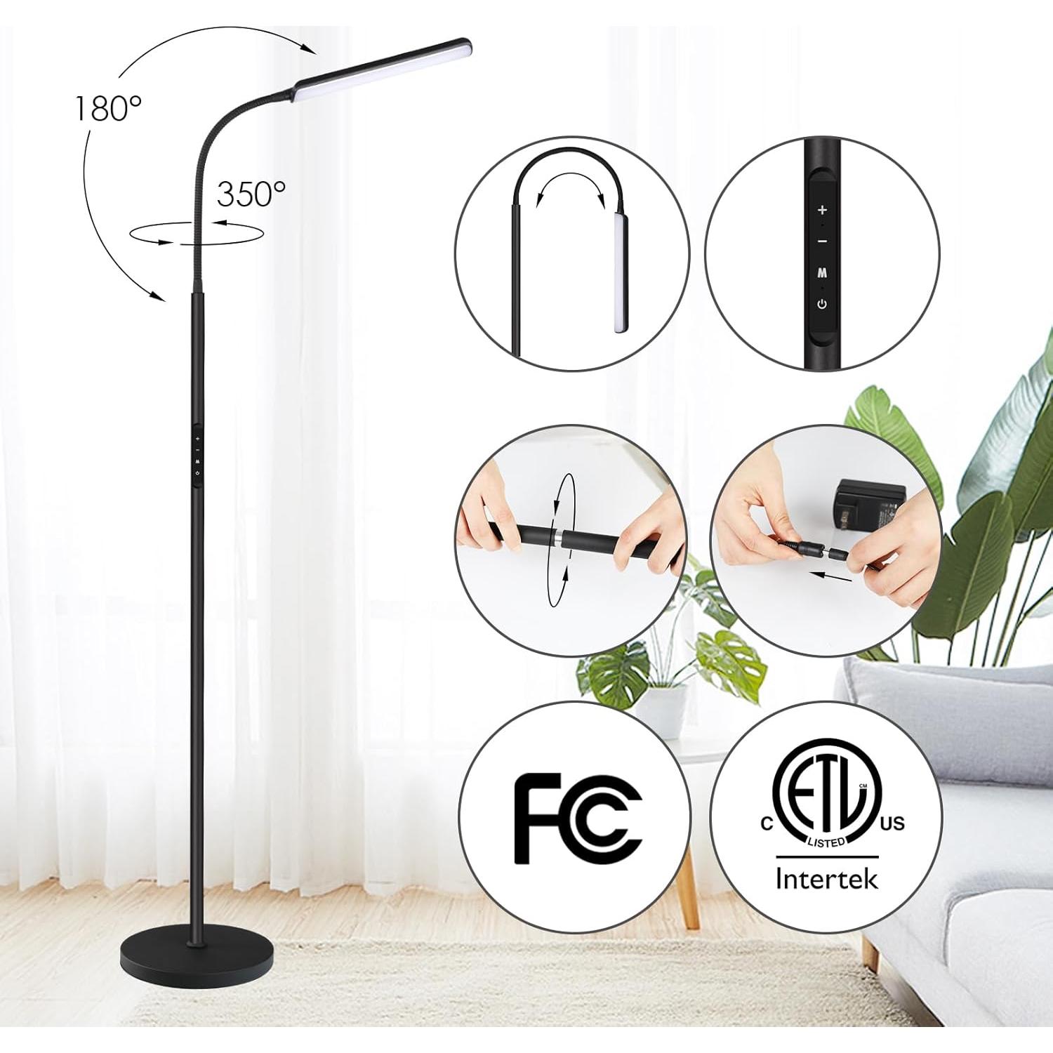 Lámpara de Pie LED Dimunt 15W Ajustable con Control Remoto