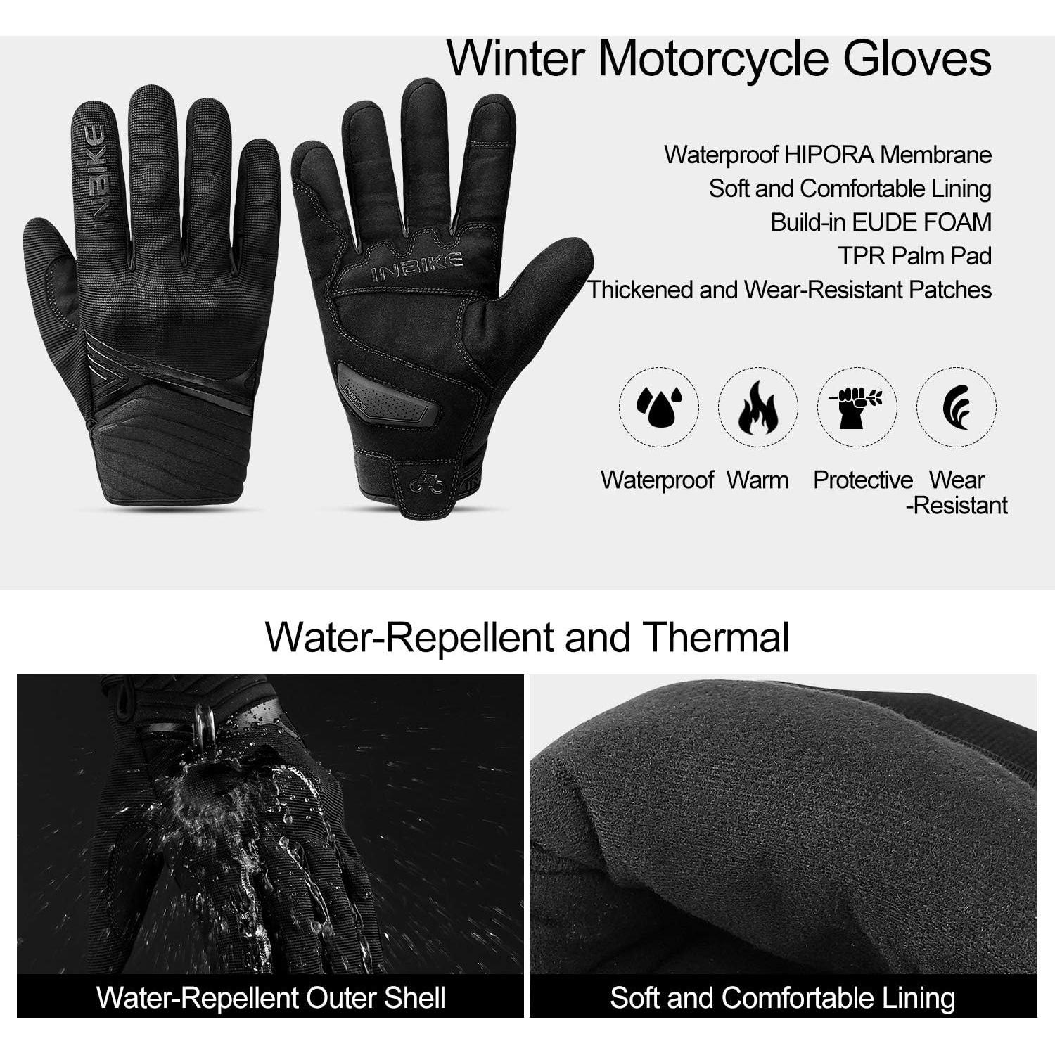 Guantes de Invierno INBIKE Impermeables Térmicos Pantalla Táctil
