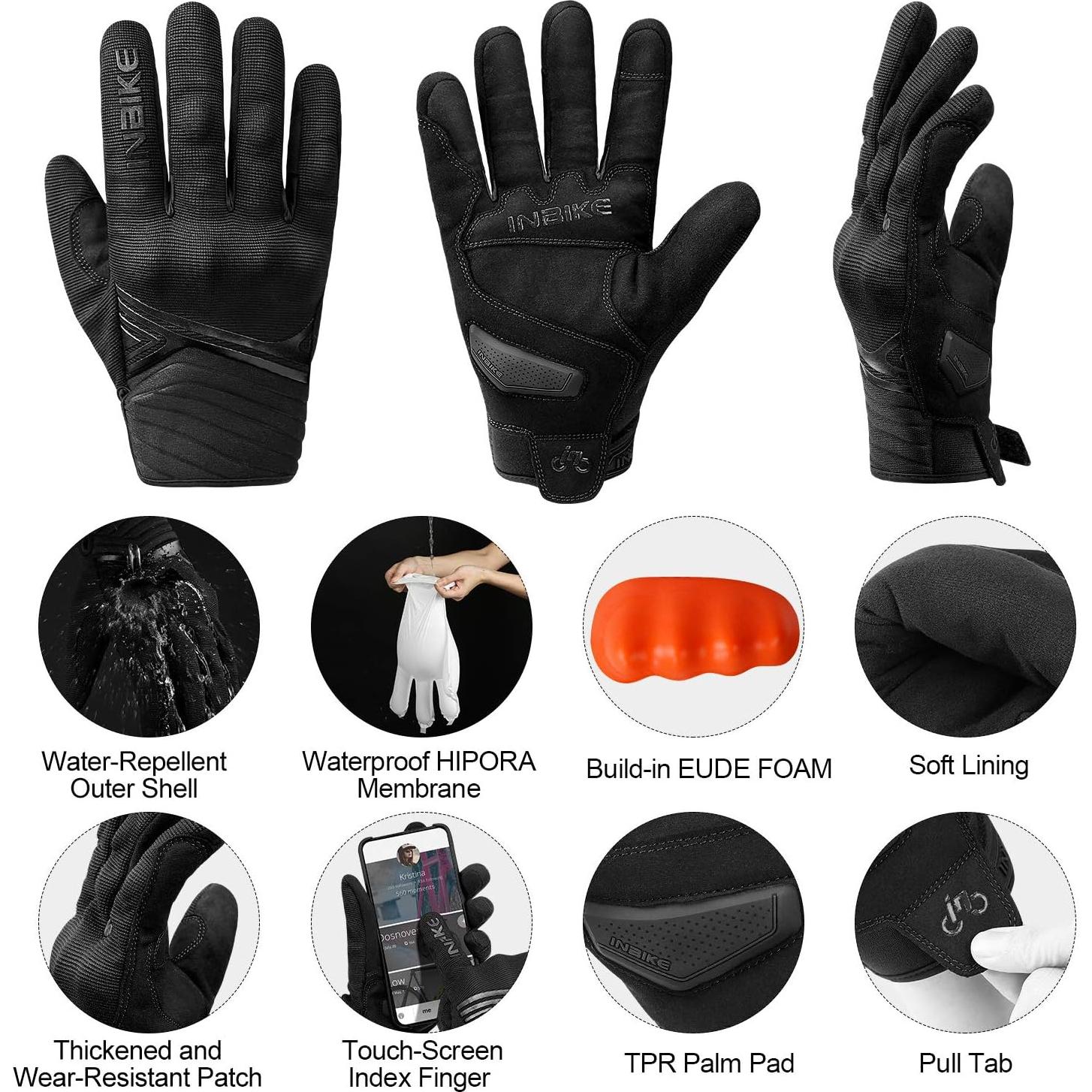 Guantes de Invierno INBIKE Impermeables Térmicos Pantalla Táctil