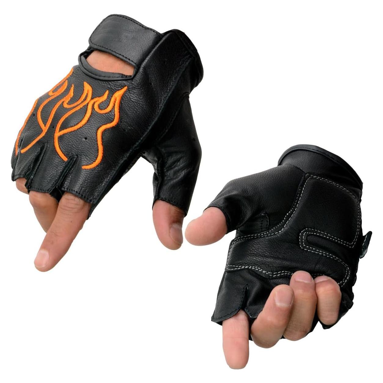 Guantes de motocicleta Milwaukee Leather SH198 sin dedos con gel