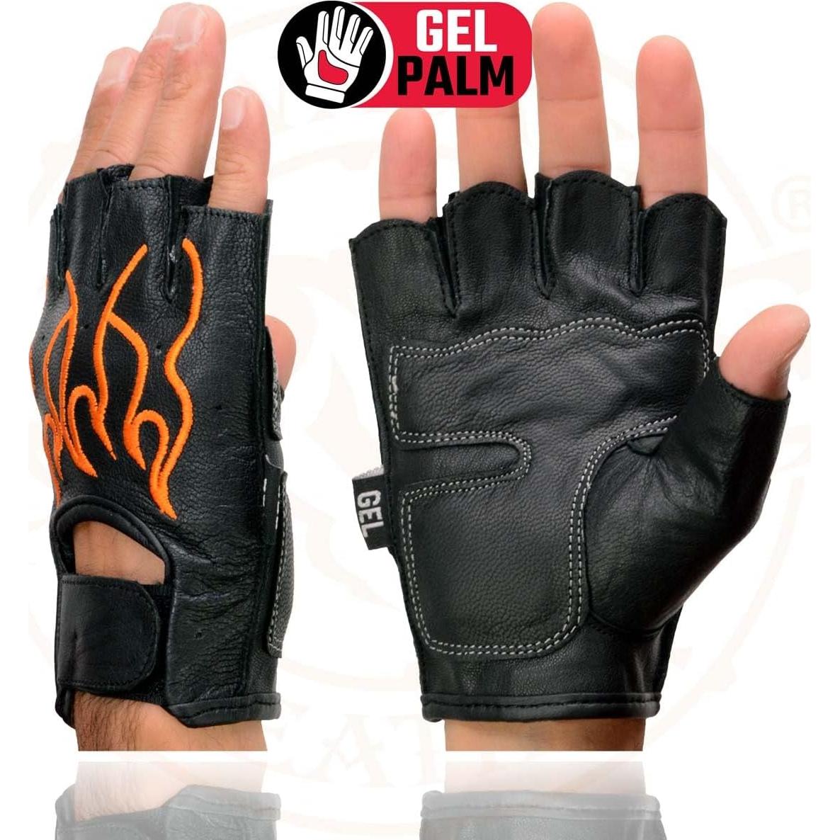 Guantes de motocicleta Milwaukee Leather SH198 sin dedos con gel