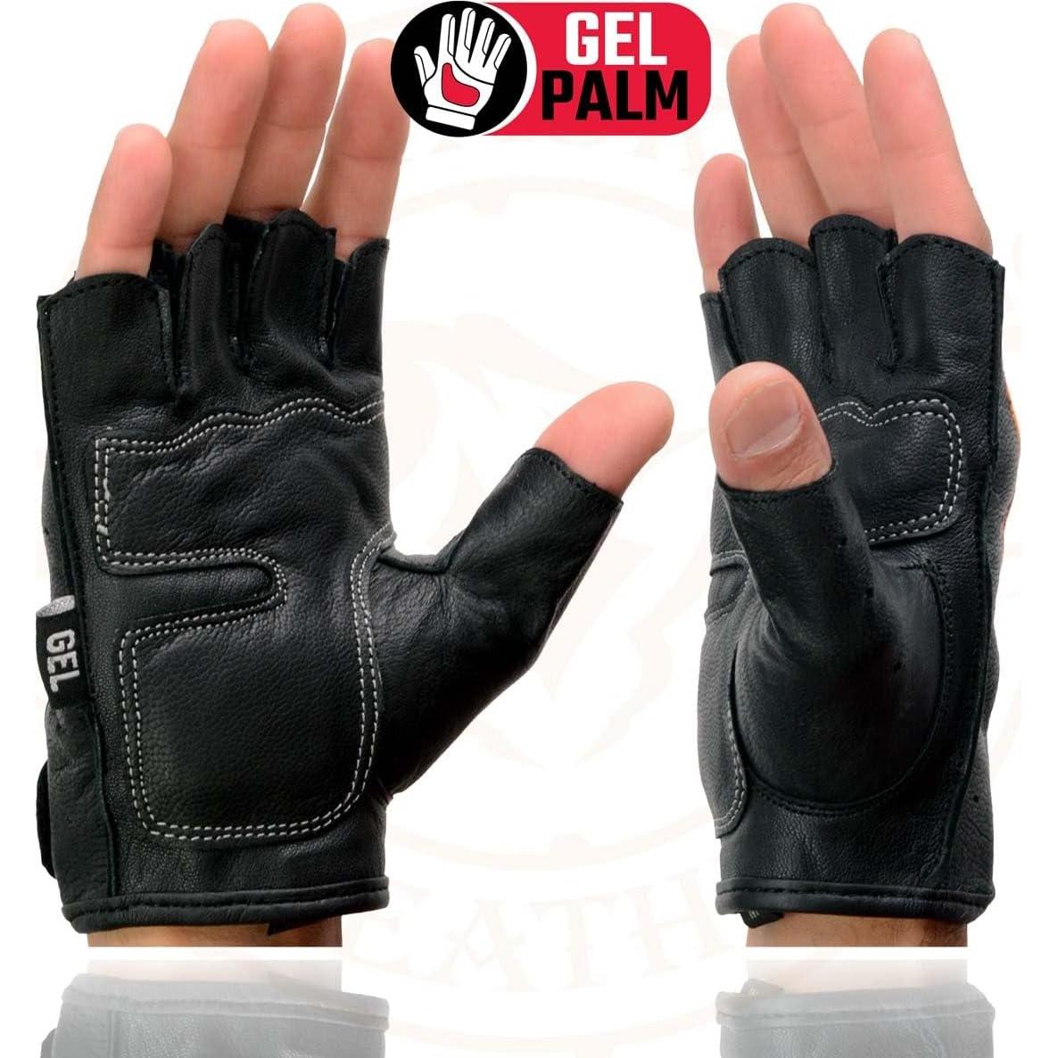 Guantes de motocicleta Milwaukee Leather SH198 sin dedos con gel