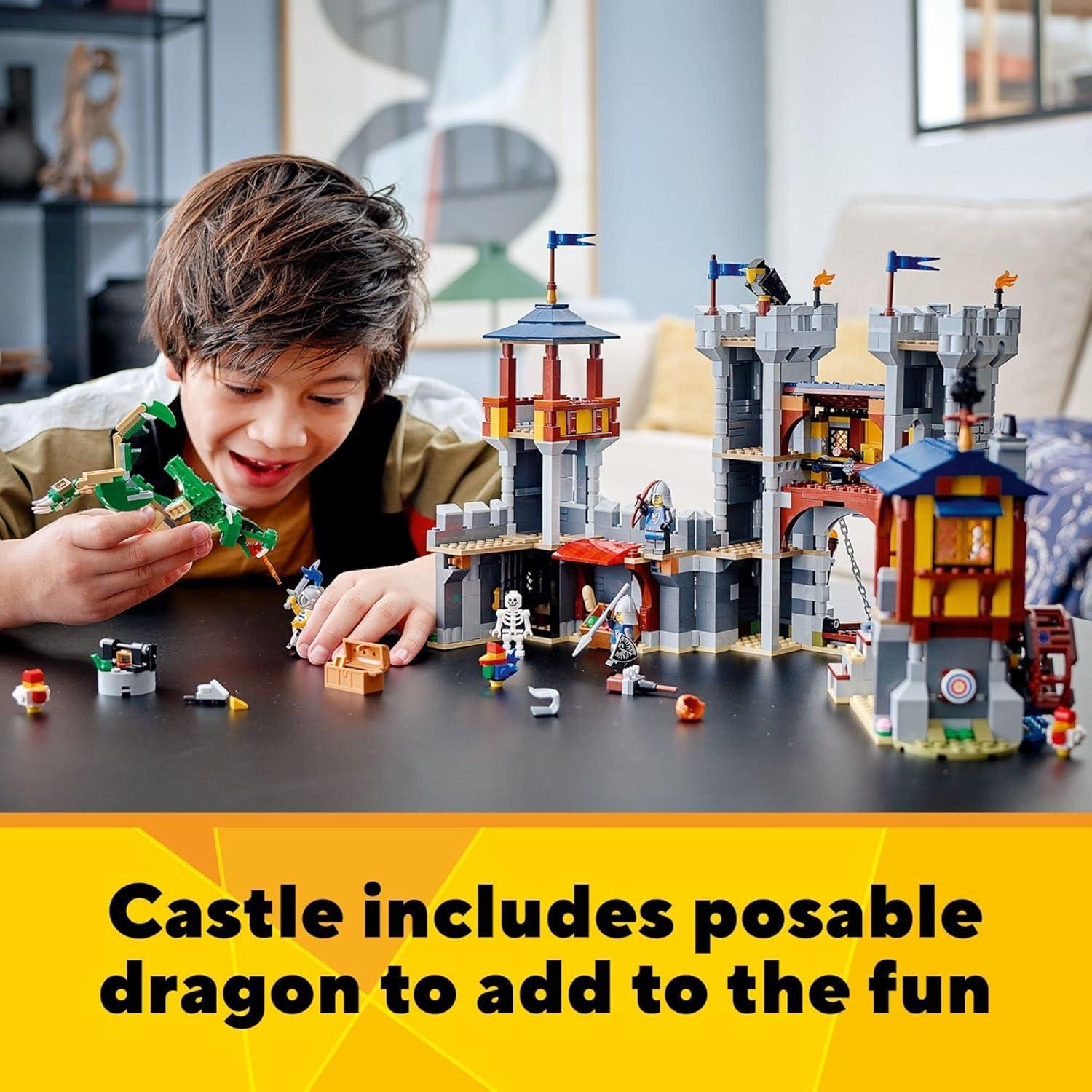 LEGO Creator 3en1 Castillo Medieval 31120 con Dragón y 3 Minifiguras