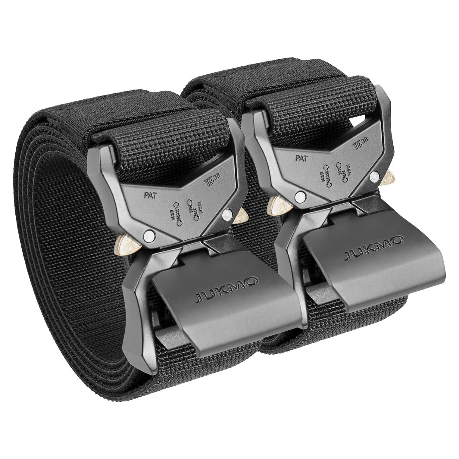 Cinturón Táctico JUKMO Paquete de 2 Nylon Militar 3.8 cm