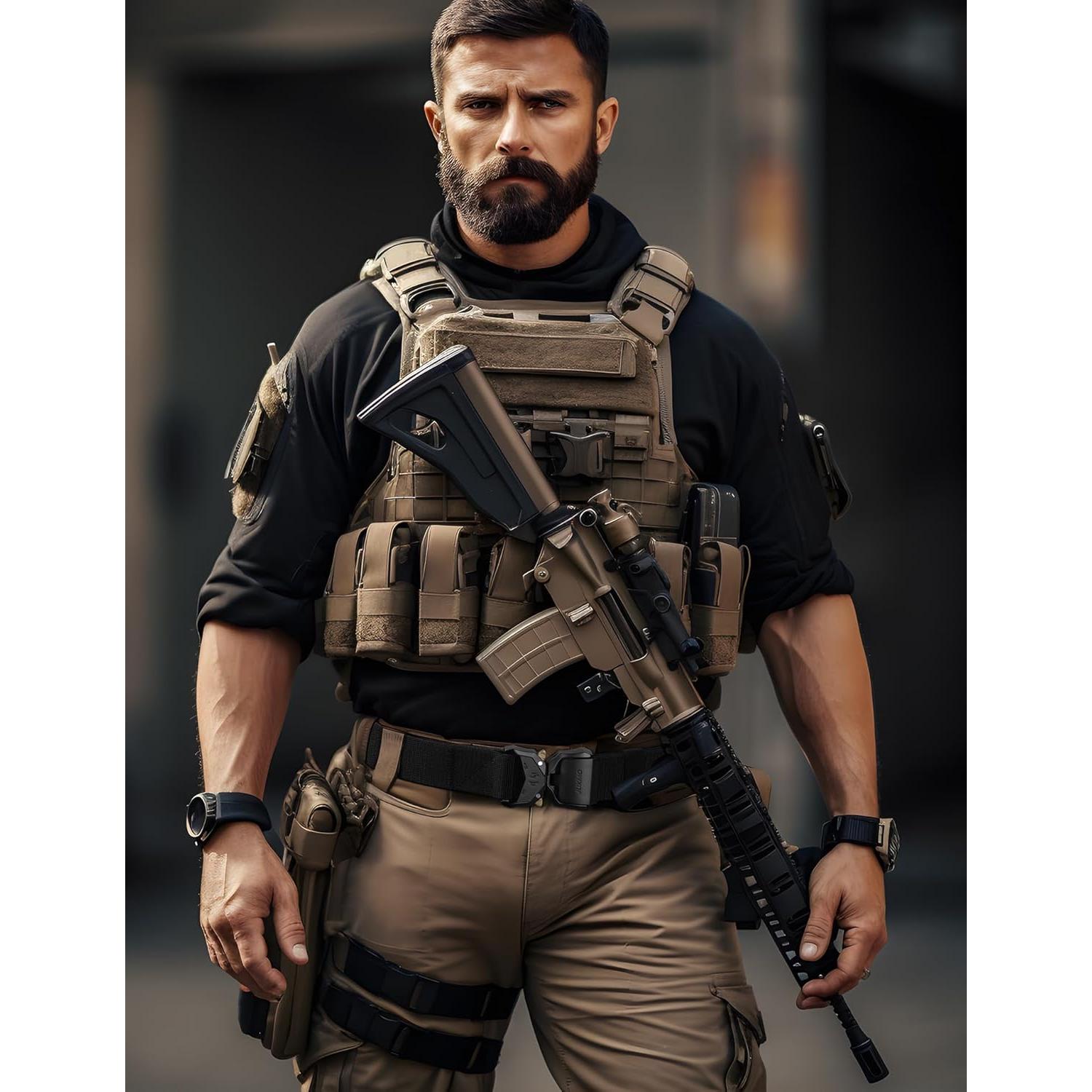 Cinturón Táctico JUKMO Paquete de 2 Nylon Militar 3.8 cm