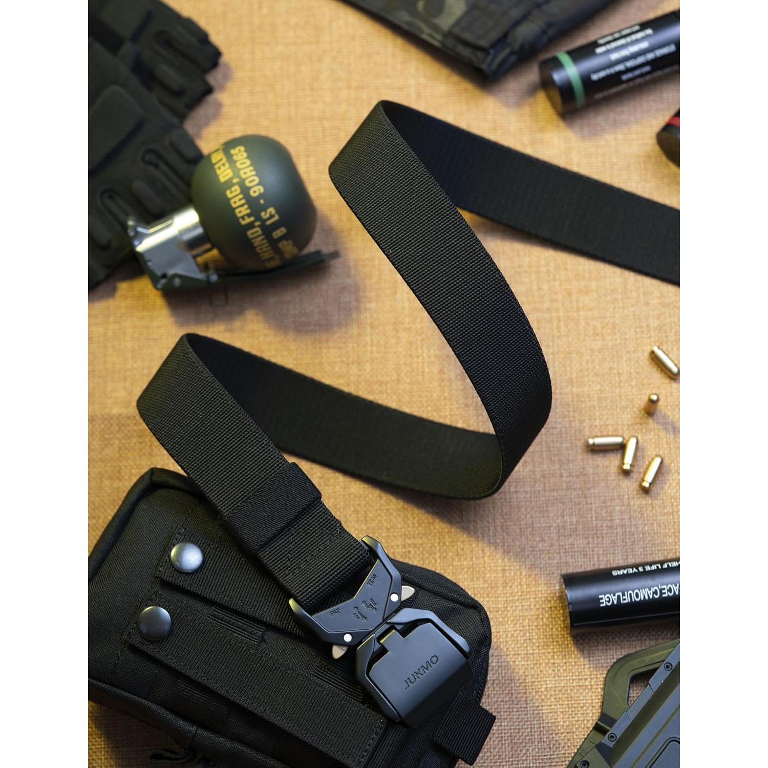 Cinturón Táctico JUKMO Paquete de 2 Nylon Militar 3.8 cm