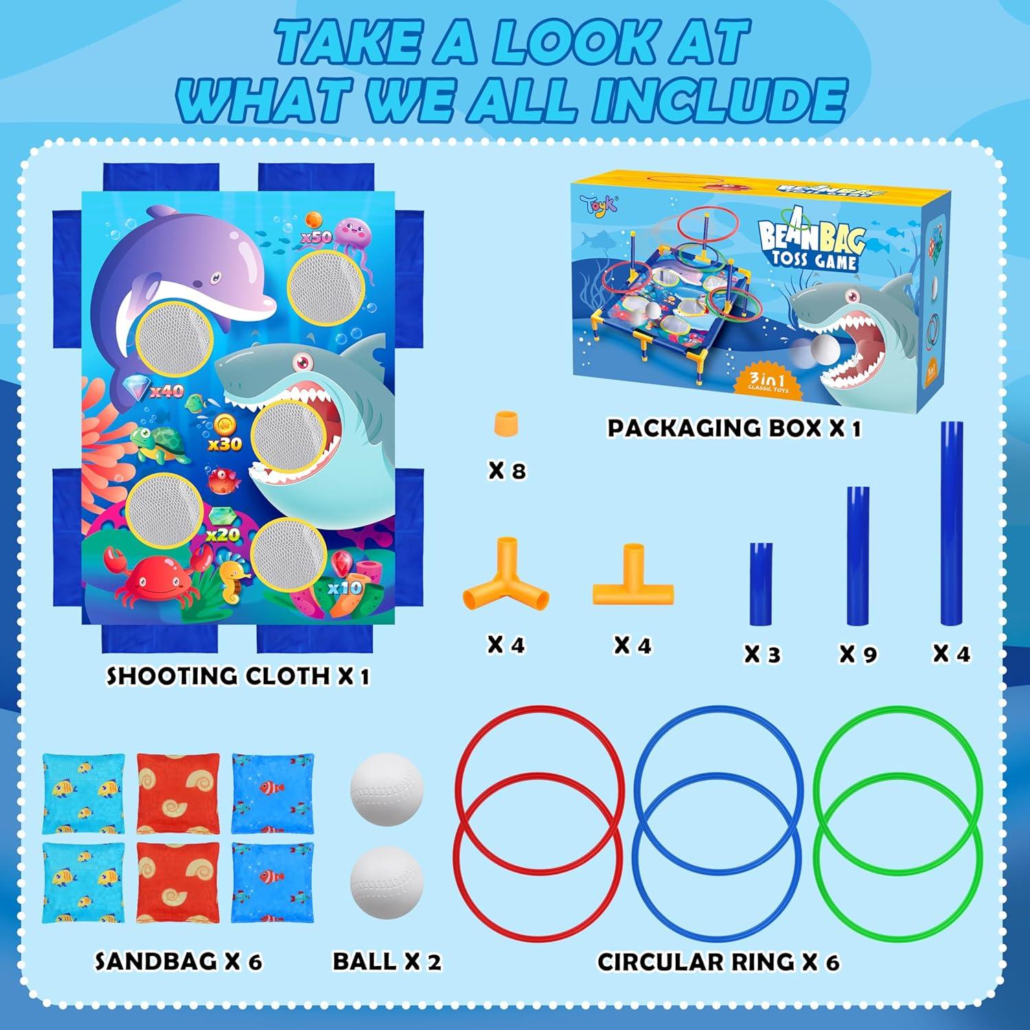 Juego de Lanzamiento de Bolsas de Frijoles Toyk 3 en 1 para Niños