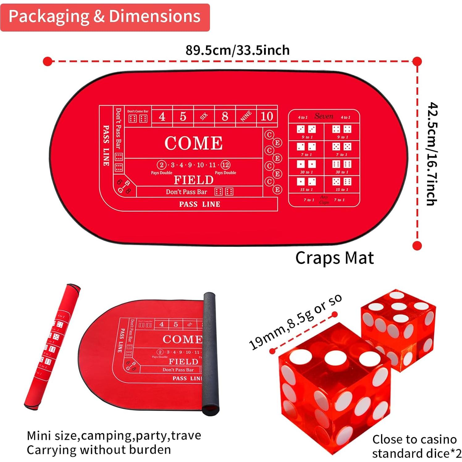 Alfombra de Mini Craps TMKEFFC 85.1x42.4cm Antideslizante