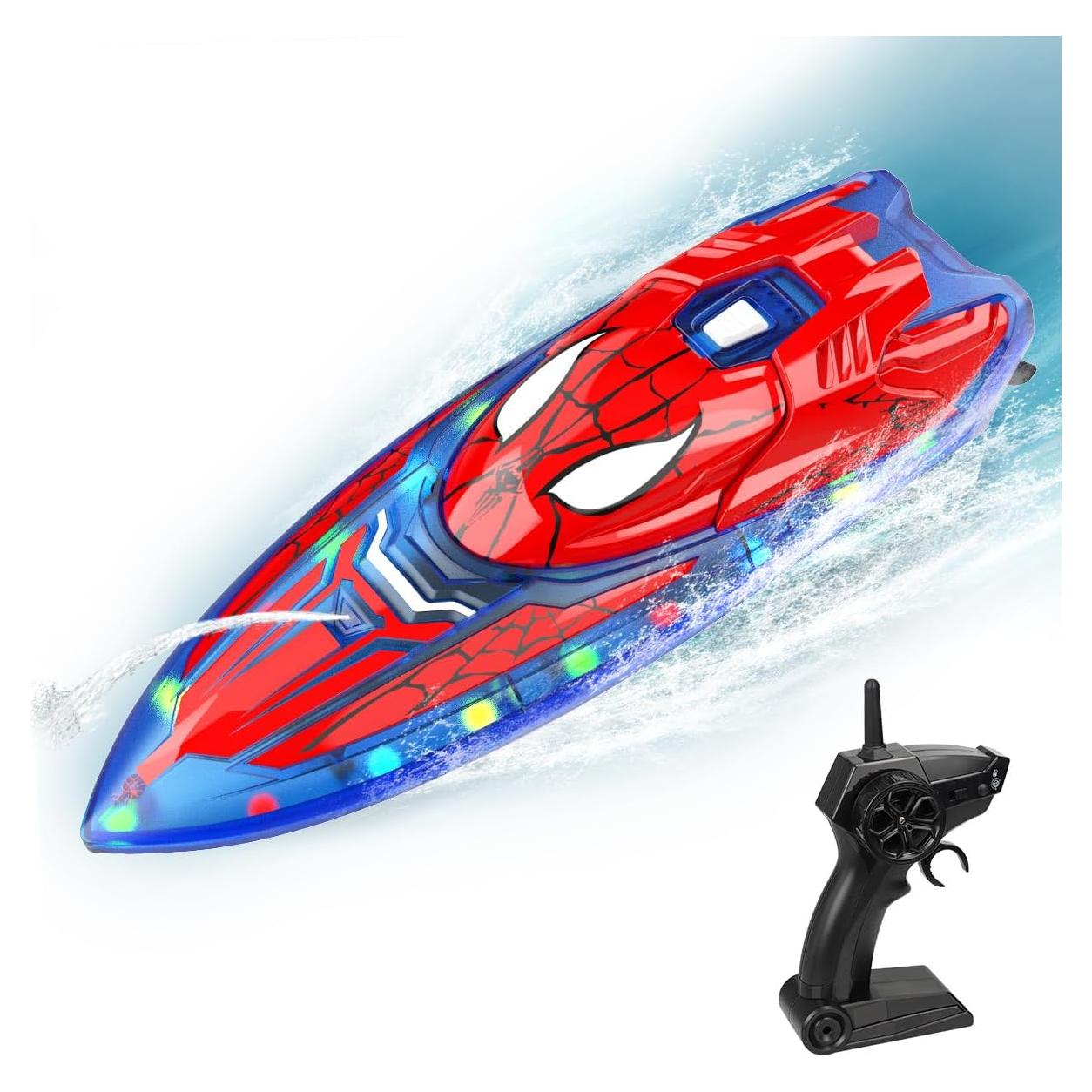 Barco RC Spider Hero Fullware 27.9cm con Luces LED y 2 Baterías