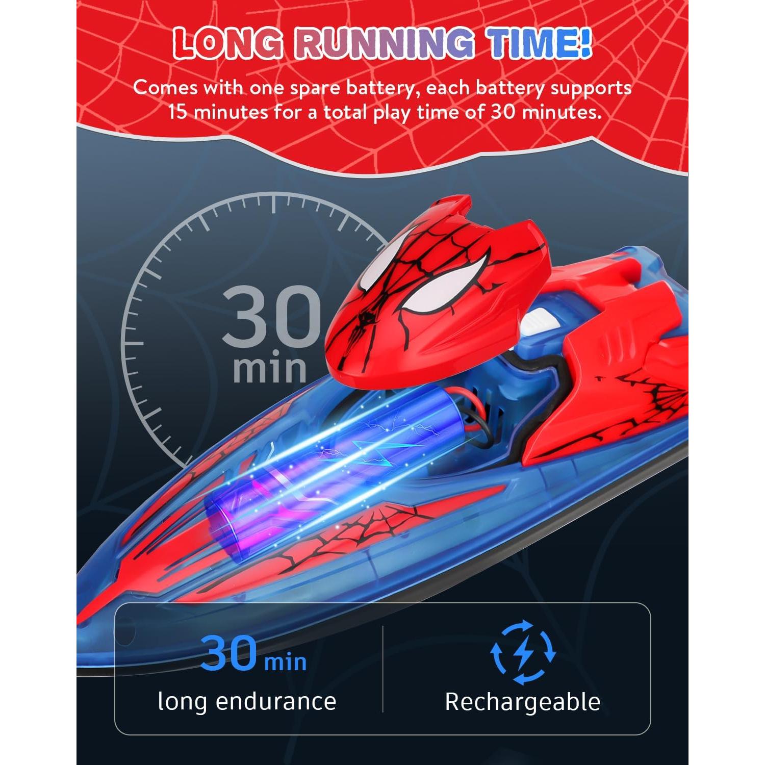 Barco RC Spider Hero Fullware 27.9cm con Luces LED y 2 Baterías