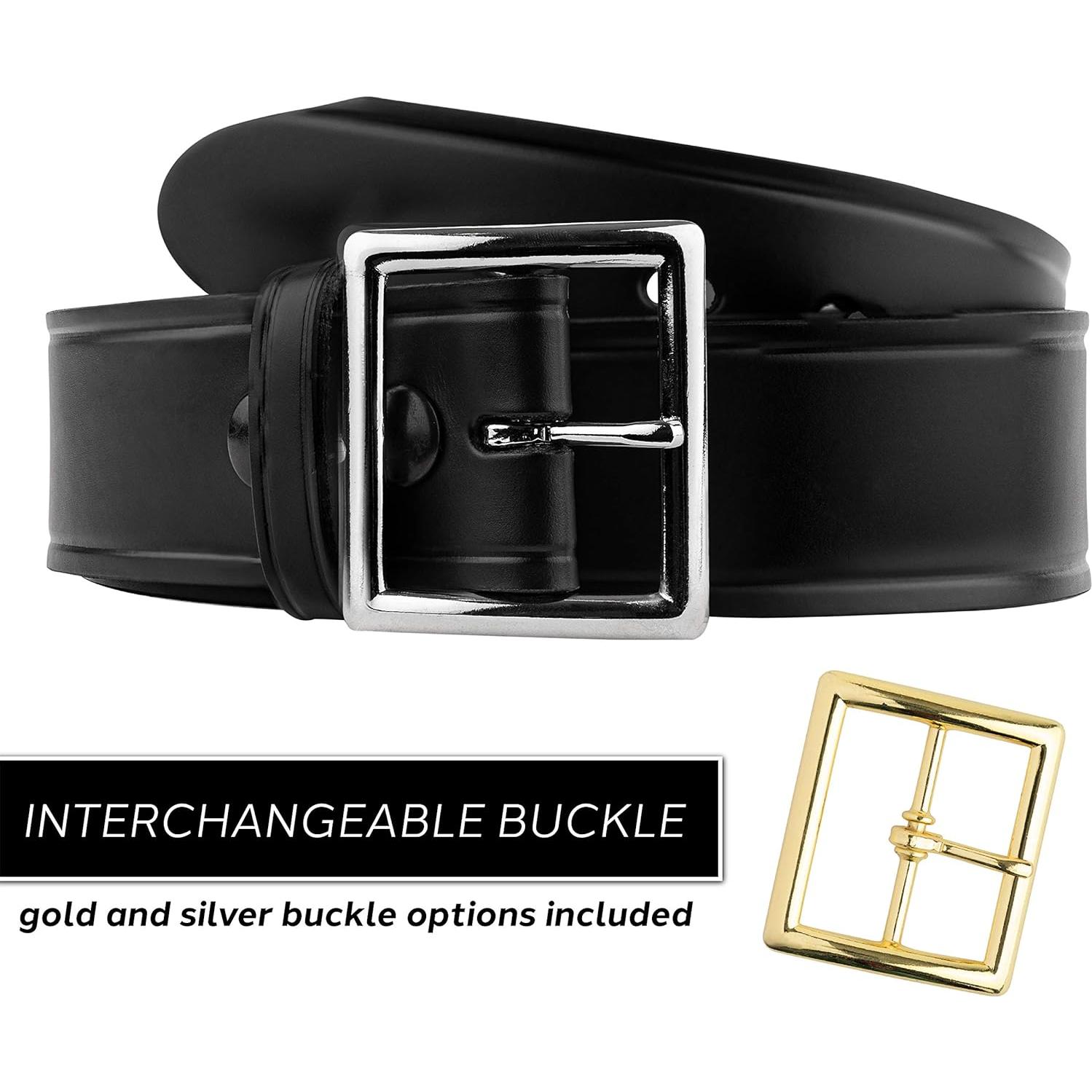 Cinturón de Cuero Garrison Perfect Fit 4.4cm Negro