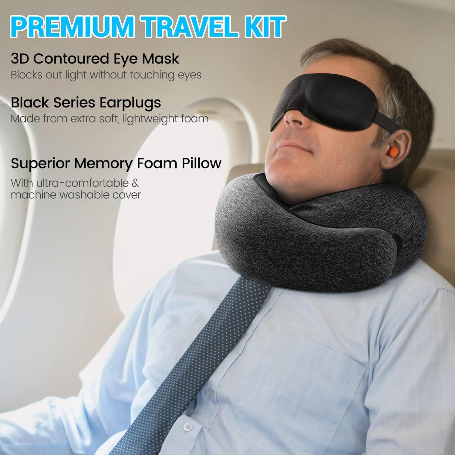 Almohada de Cuello de Viaje KFXFENQ Espuma de Memoria 360°