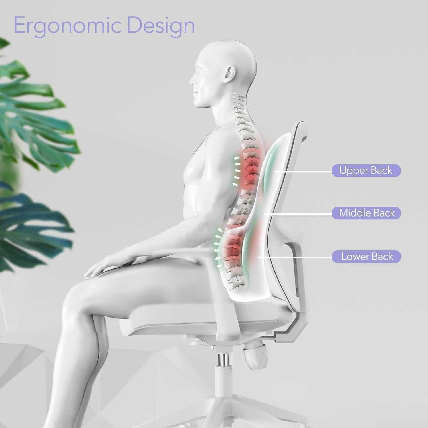 Almohada Lumbar MXPOLY Negra - Espuma Viscoelástica Ergonómica