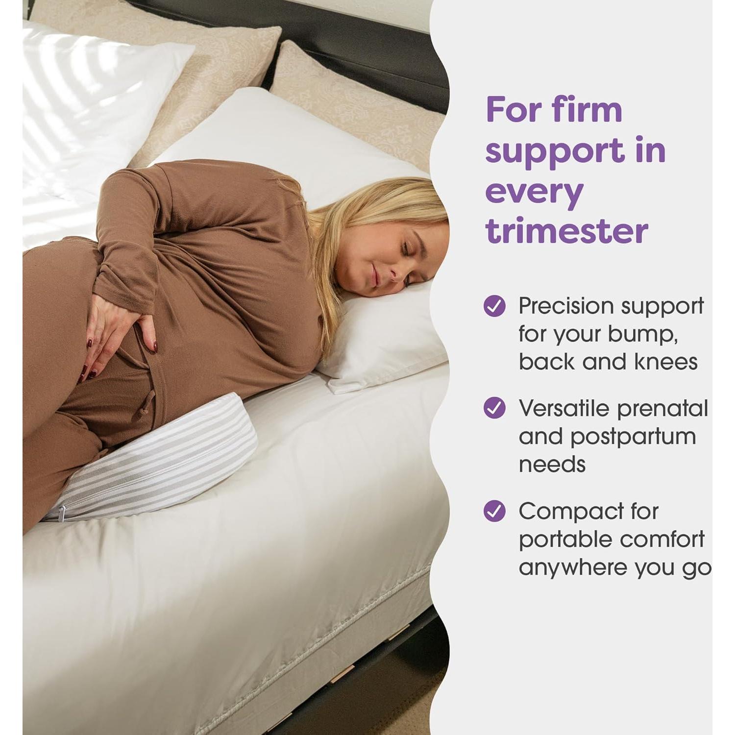 Almohada de Embarazo Boppy Wedge Gris, Soporte Compacto y Lavable