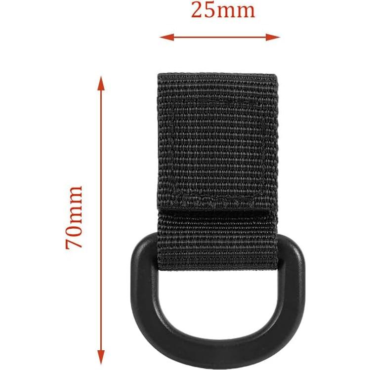 Clips Tácticos en D ZYAMY 8 Piezas Nylon Marrón/Negro