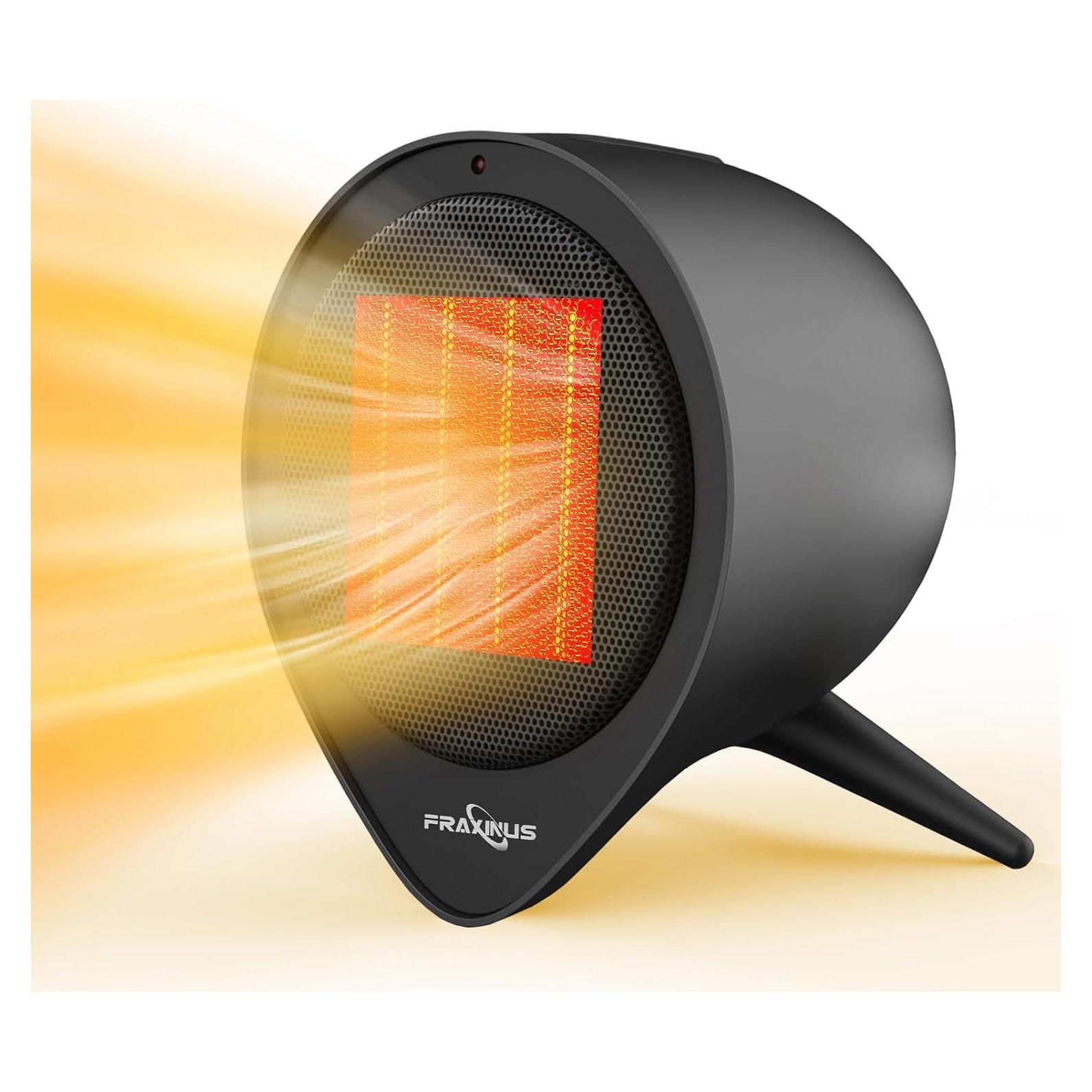 Calentador Eléctrico FRAXINUS 1500W Cerámico Compacto Negro