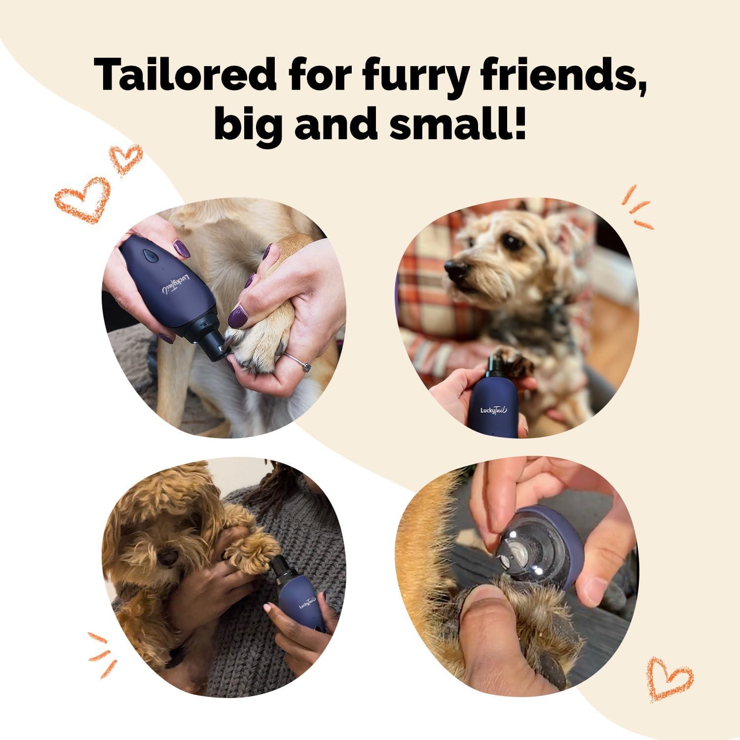 Molinillo de Uñas Eléctrico LuckyTail para Perros y Gatos - Silencioso y Recargable