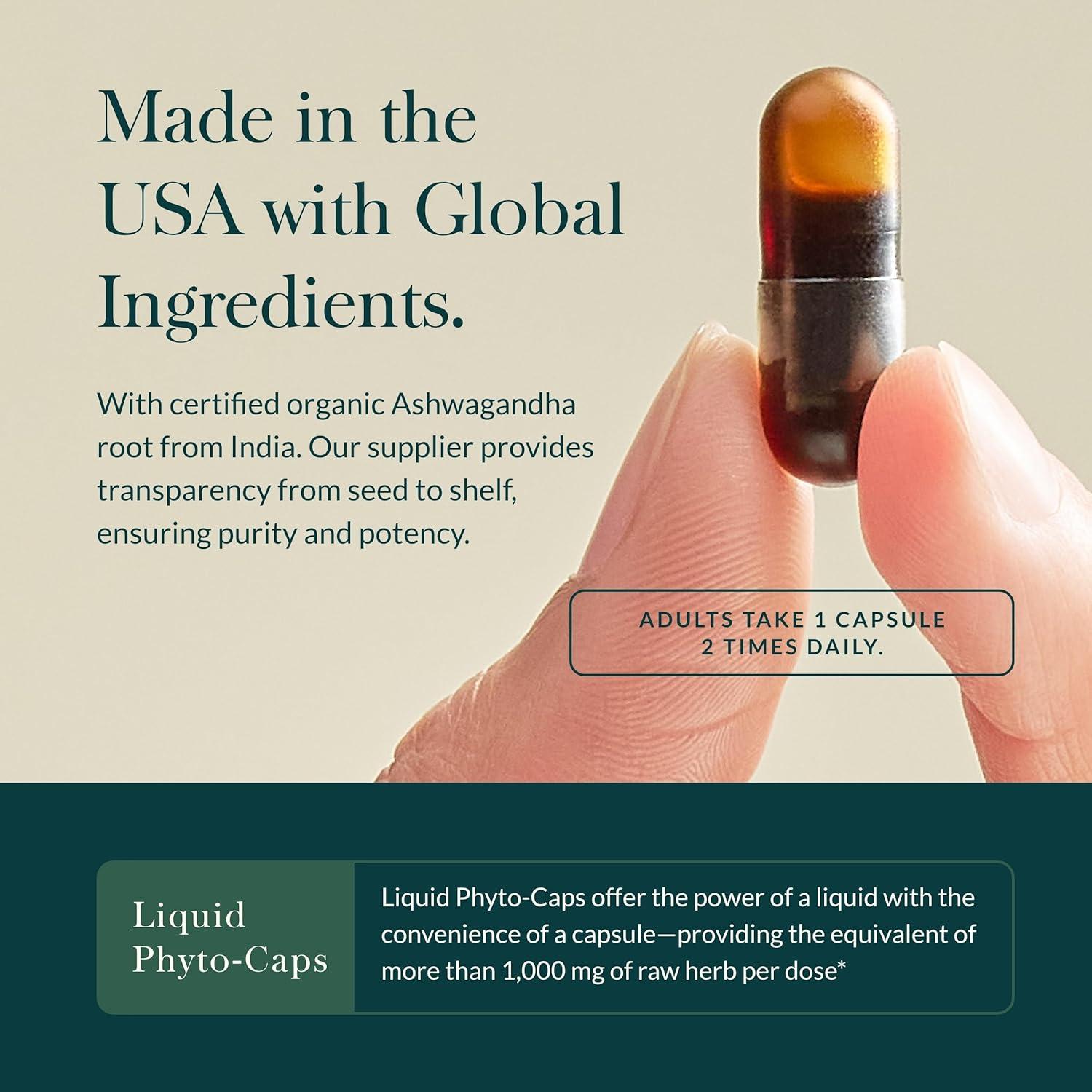 Raíz de Ashwagandha Gaia Herbs 60 Cápsulas Veganas 177g