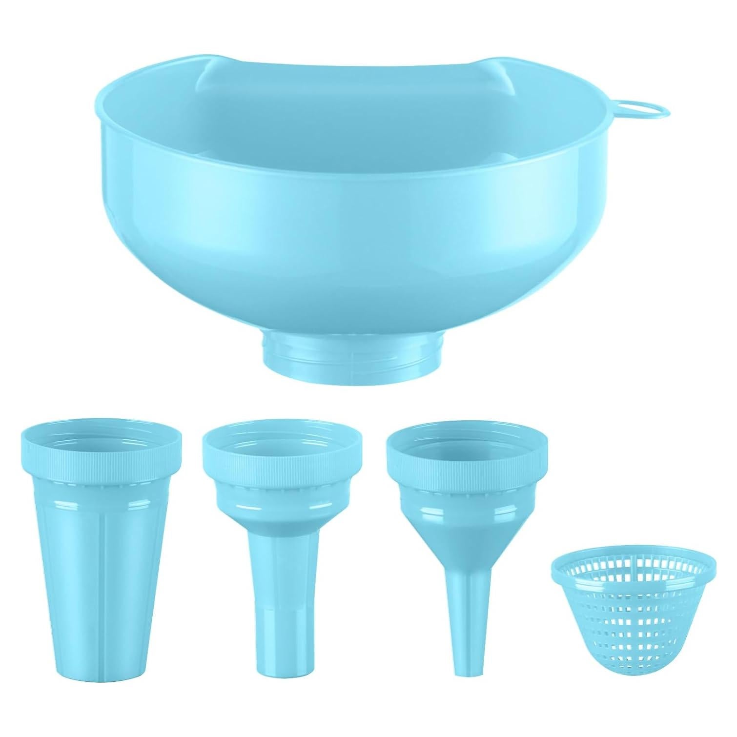 Juego de Embudos de Plástico Pisol para Cocina - 4 Tamaños