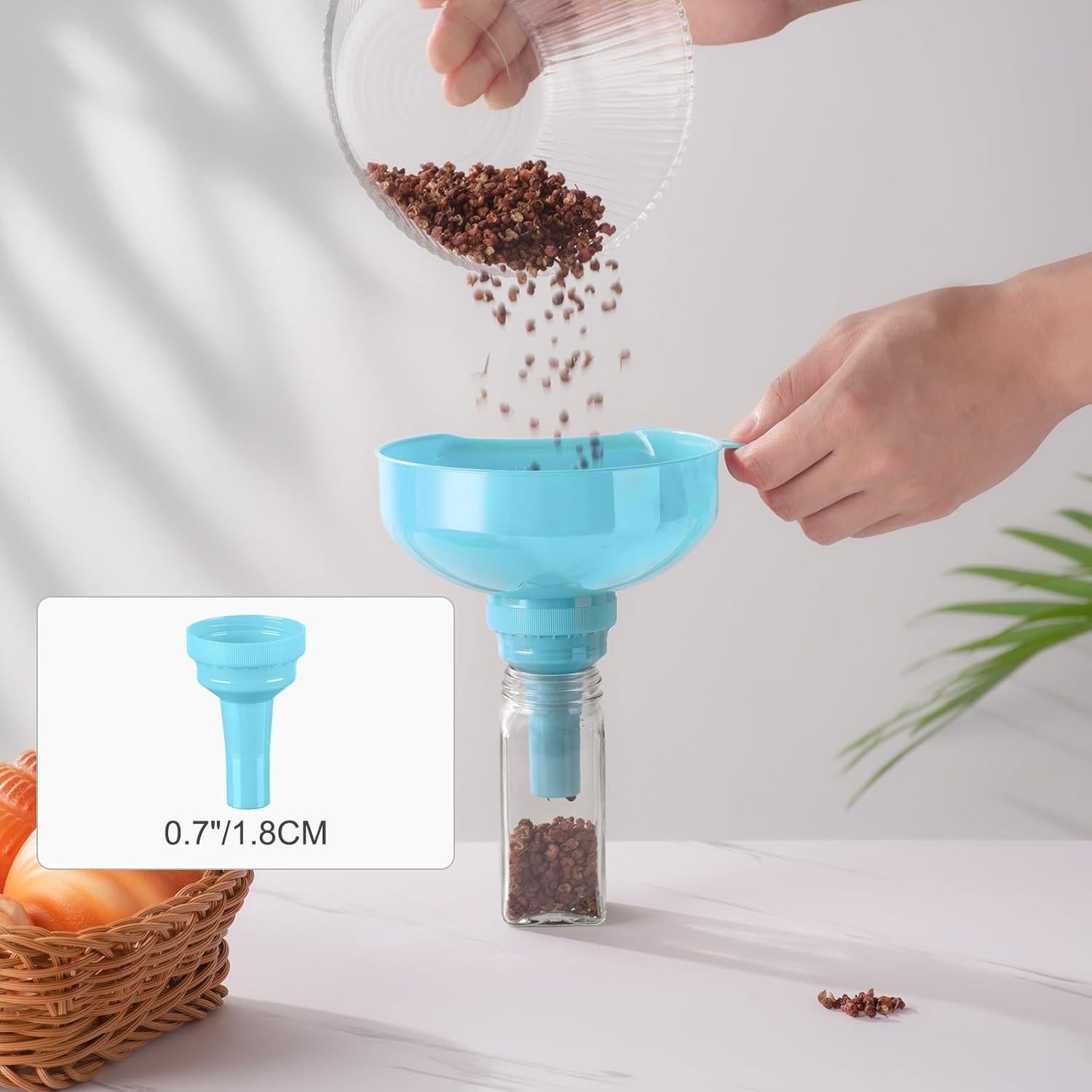 Juego de Embudos de Plástico Pisol para Cocina - 4 Tamaños