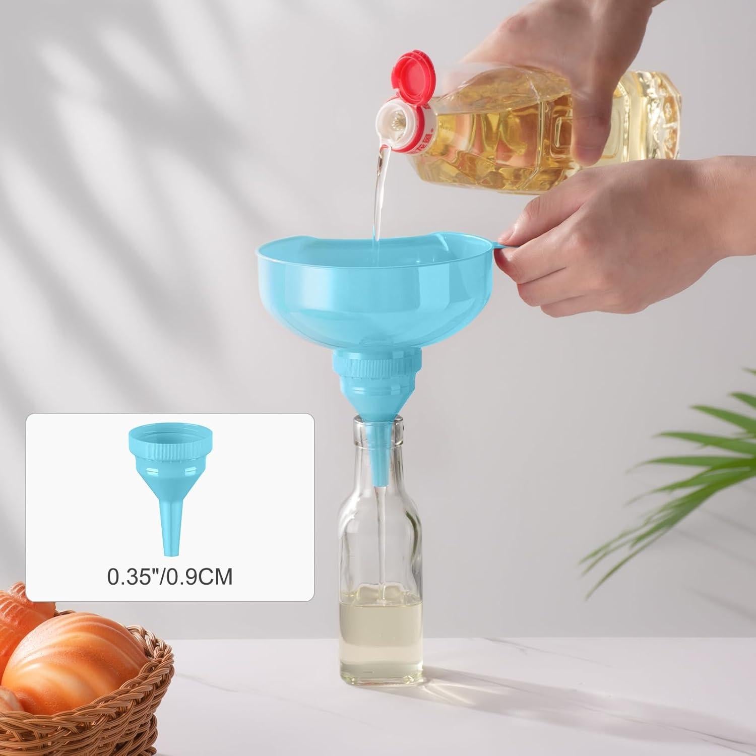 Juego de Embudos de Plástico Pisol para Cocina - 4 Tamaños