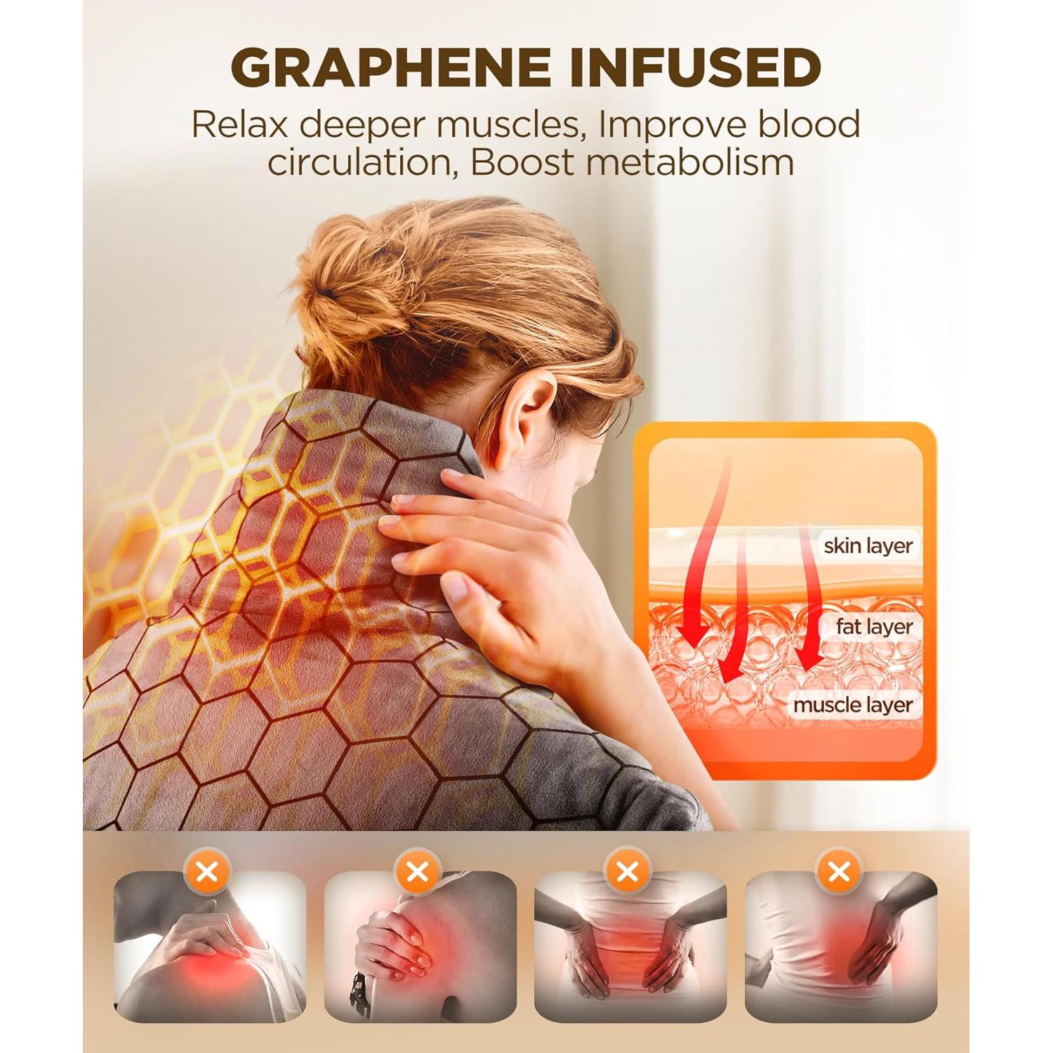 Almohadilla Térmica Lenmen HP006 con Grafeno para Cuello y Hombros