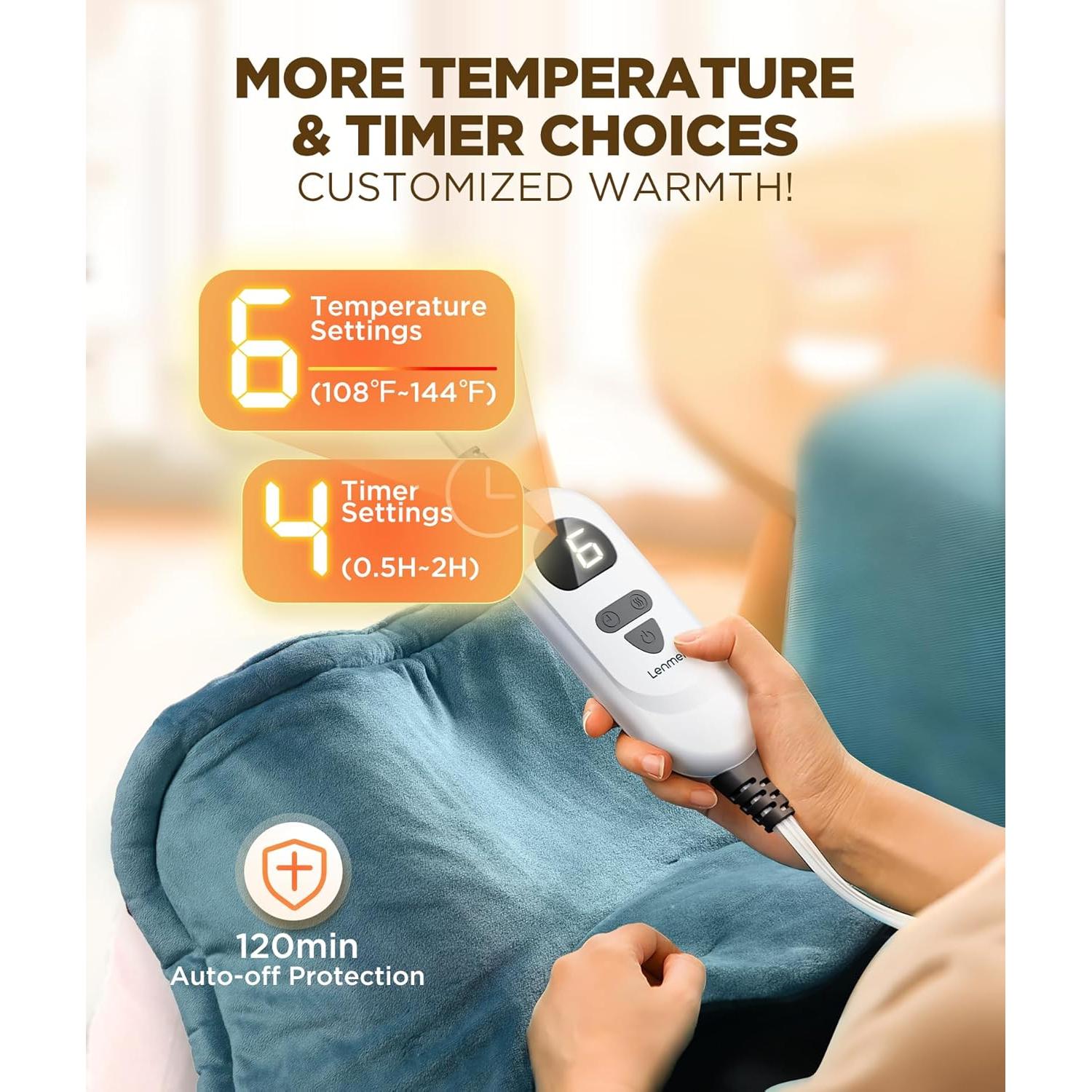 Almohadilla Térmica Lenmen HP006 con Grafeno para Cuello y Hombros