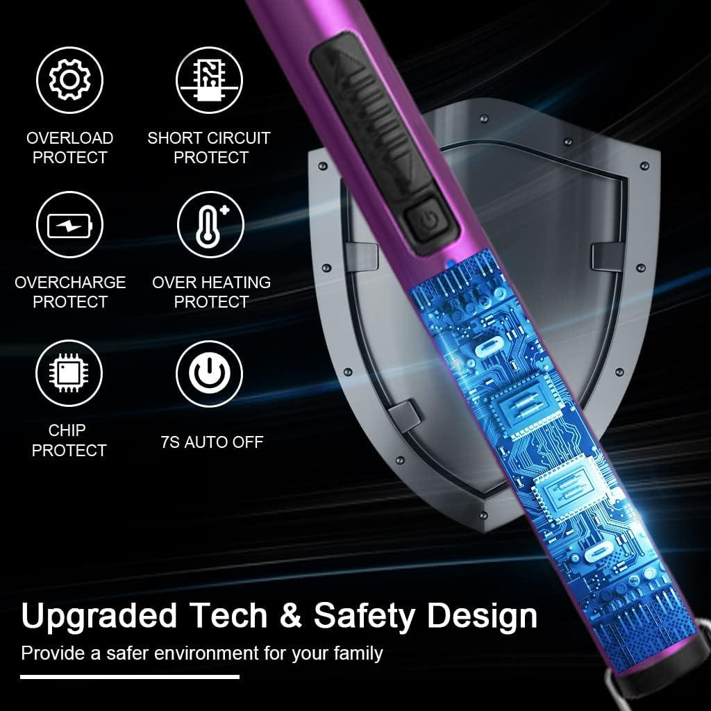 Encendedor Recargable USB MEETOO Plasma Arc Púrpura