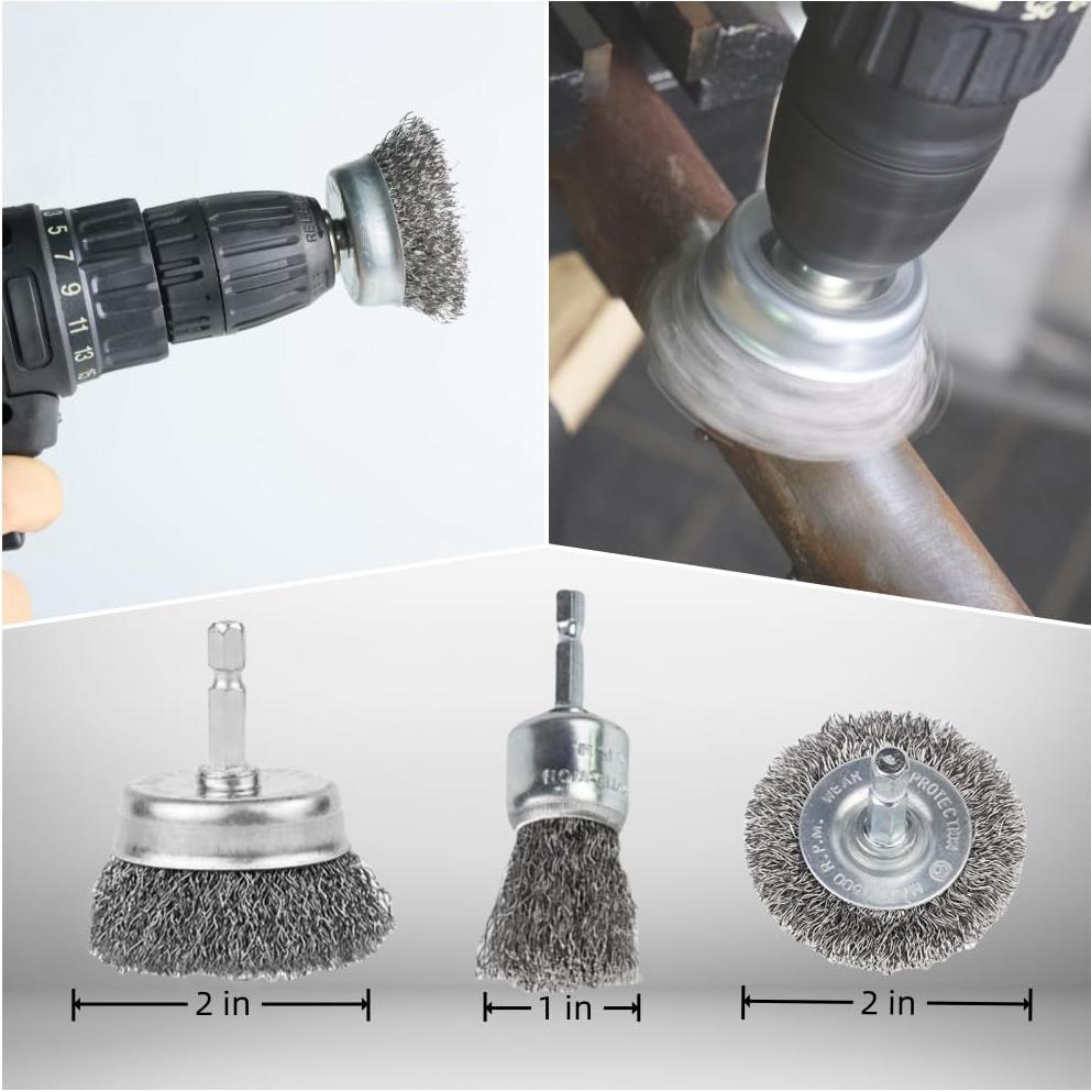 Paquete de 6 cepillos de alambre ZHRMJZG para taladro