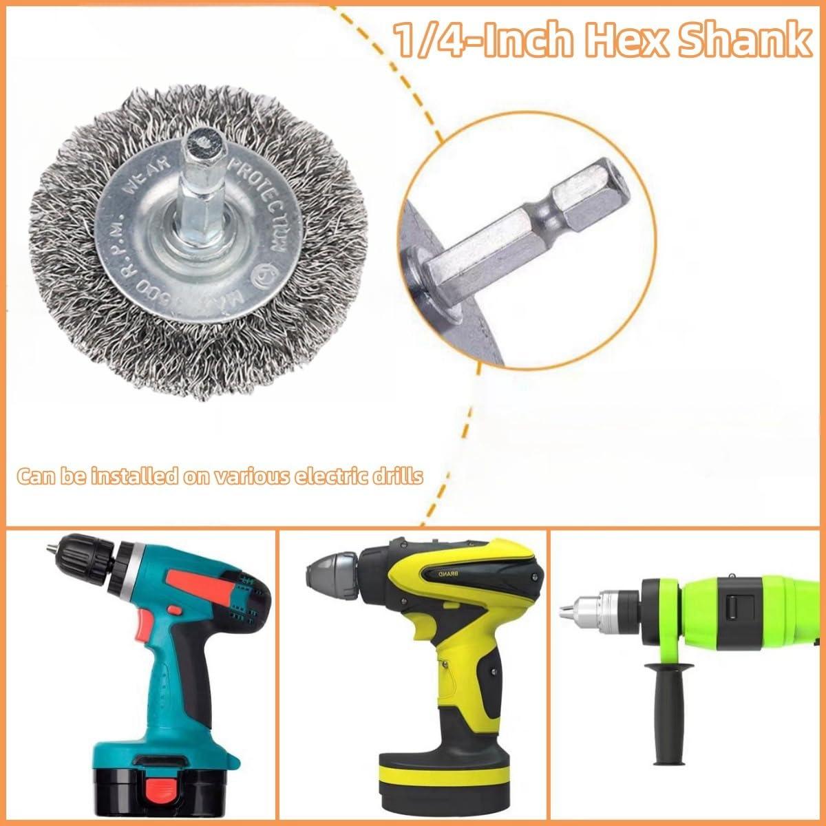 Paquete de 6 cepillos de alambre ZHRMJZG para taladro