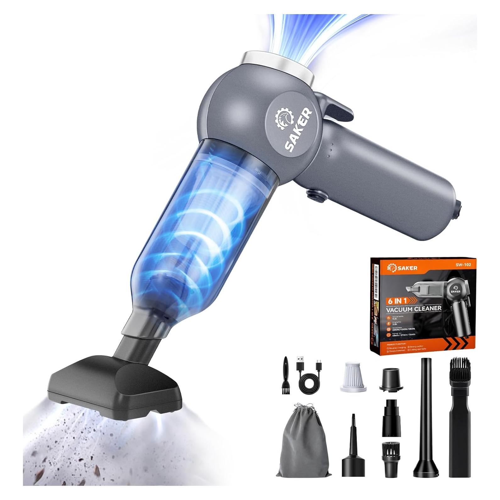 Aspiradora de Coche Saker SW-102 Inalámbrica 20000PA 6 en 1