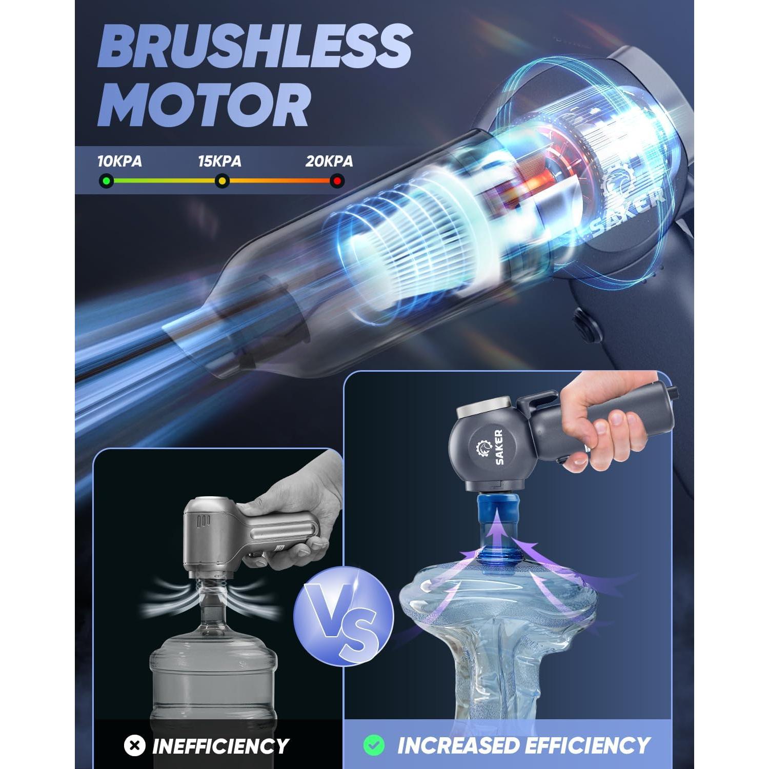 Aspiradora de Coche Saker SW-102 Inalámbrica 20000PA 6 en 1