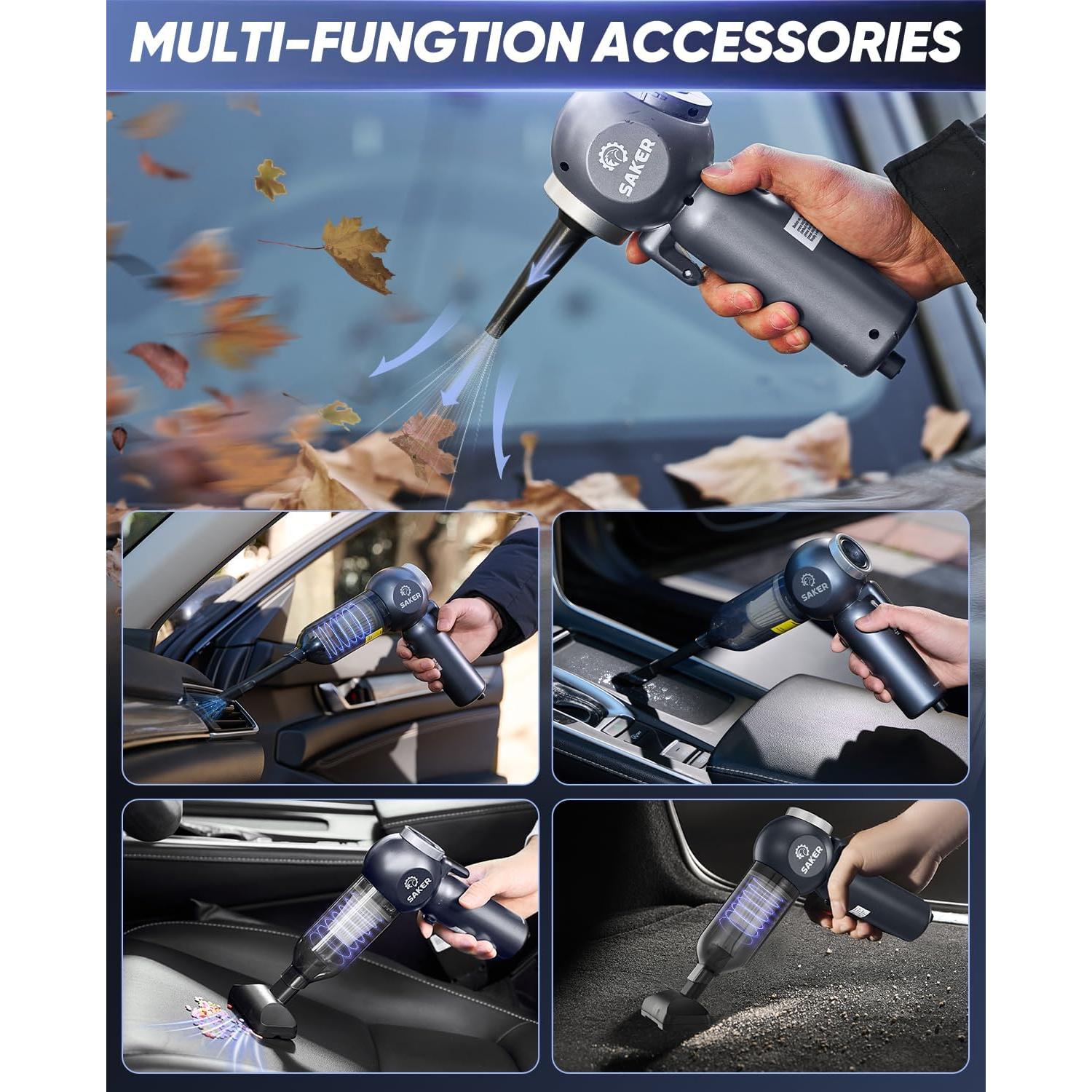 Aspiradora de Coche Saker SW-102 Inalámbrica 20000PA 6 en 1