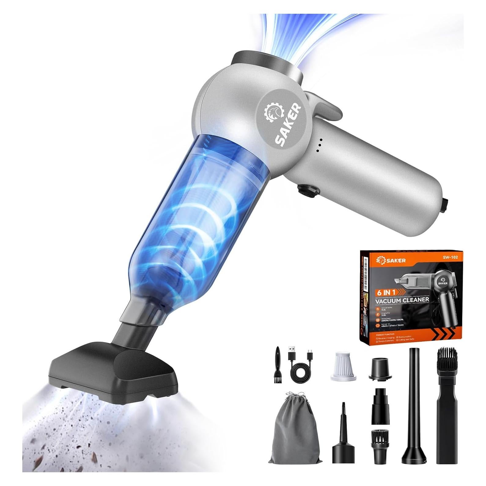 Aspiradora de Coche Saker SW-102 Inalámbrica 6-en-1 20000PA
