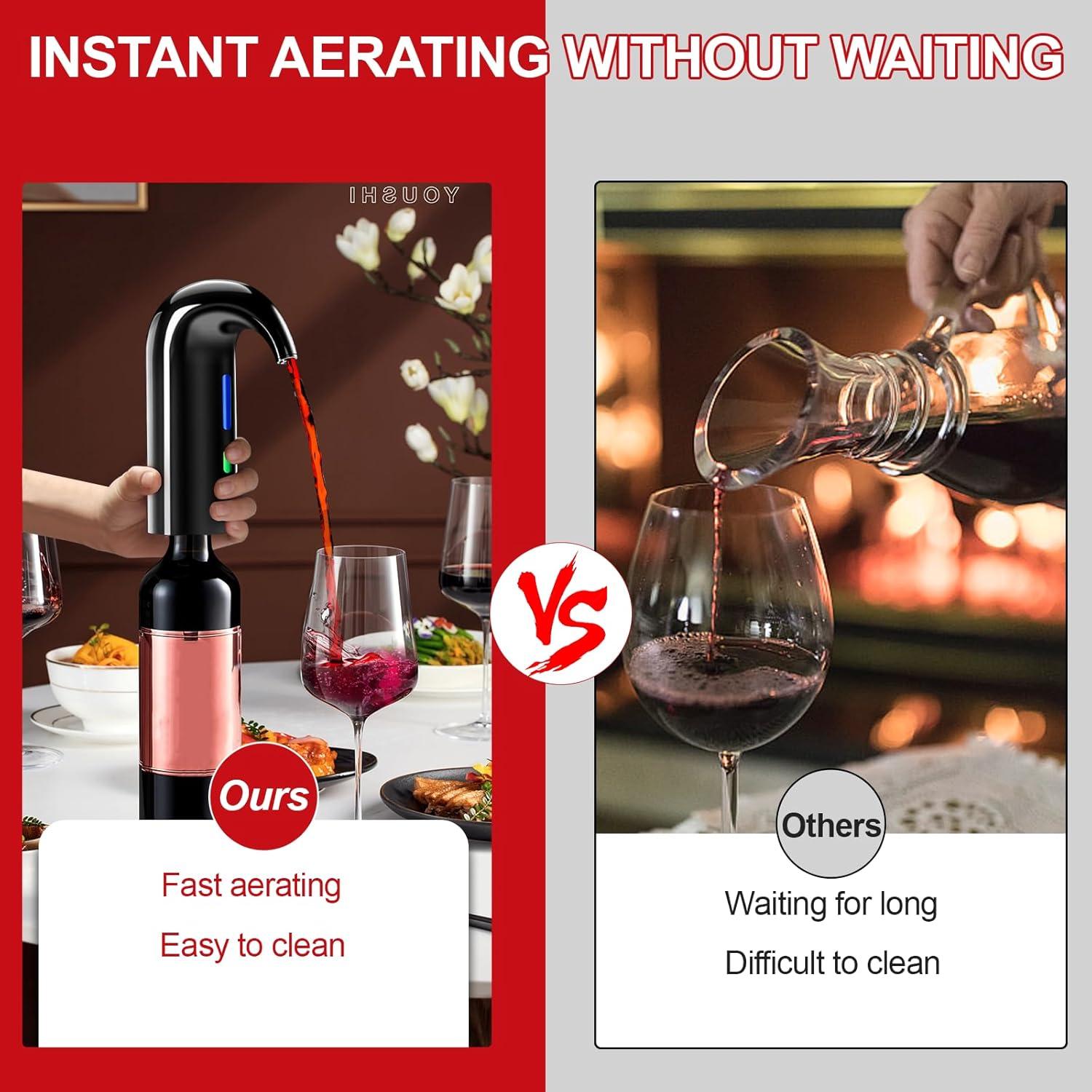 Aerador de Vino Eléctrico Cosyall EA01 0.95L Negro