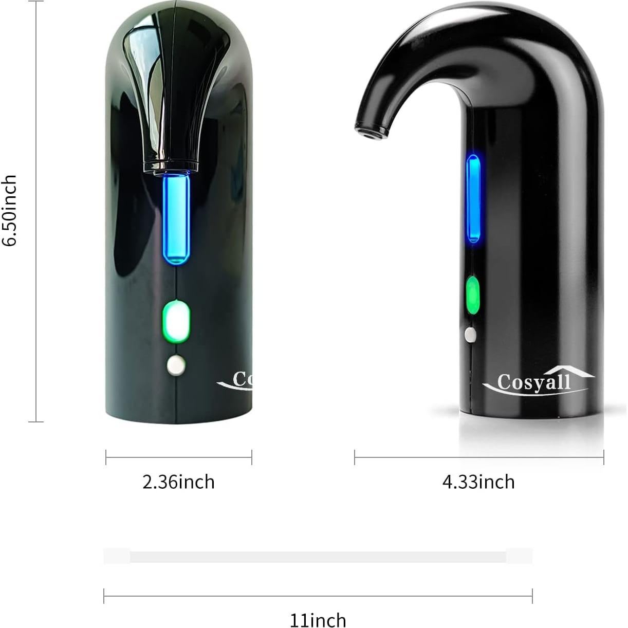 Aerador de Vino Eléctrico Cosyall EA01 0.95L Negro