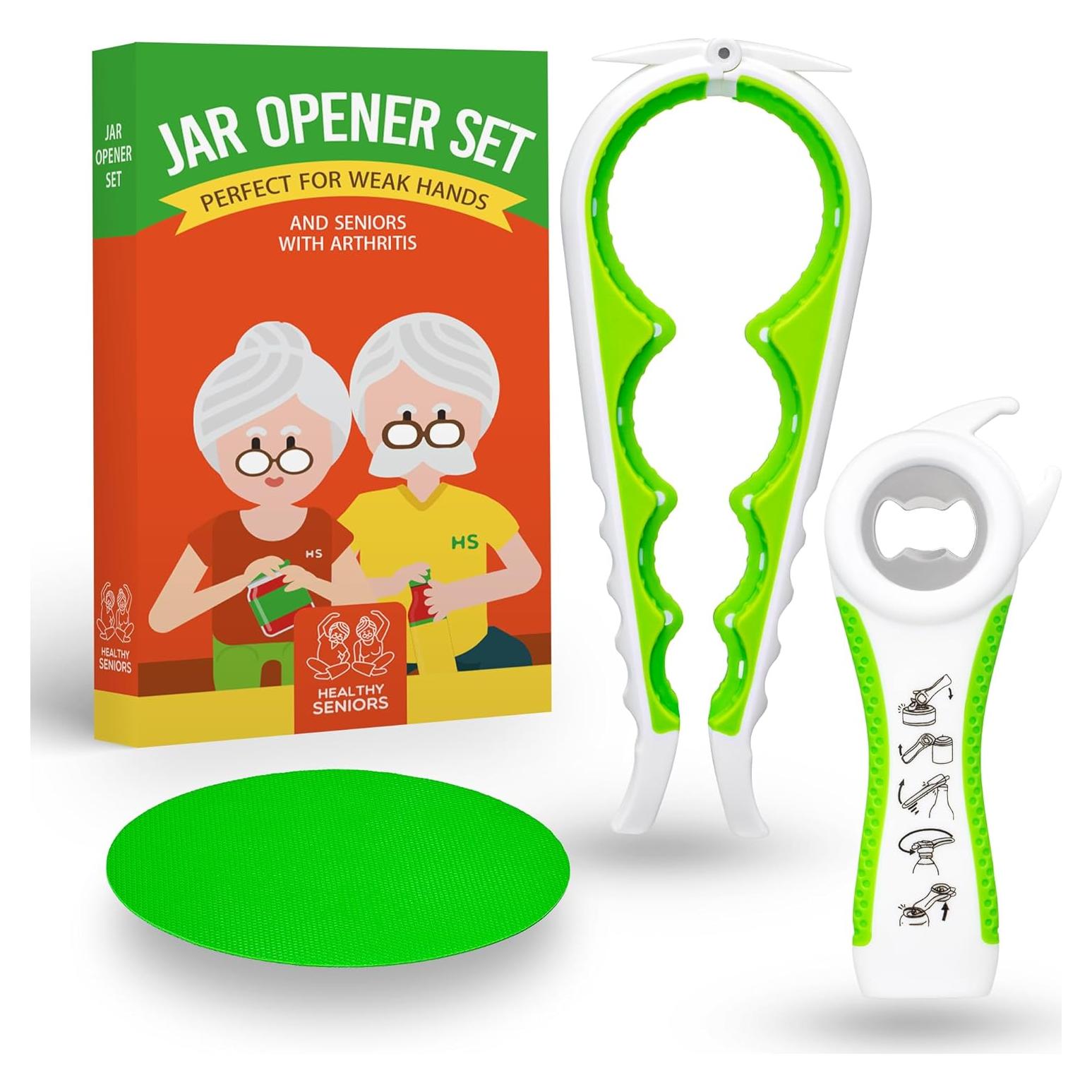 Abrebotellas Multifuncional 5 en 1 para Personas Mayores Verde