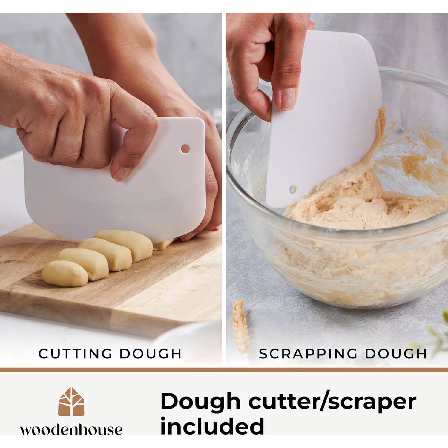 Batidor de Masa Danés 33 cm Acero Inoxidable con Cortador