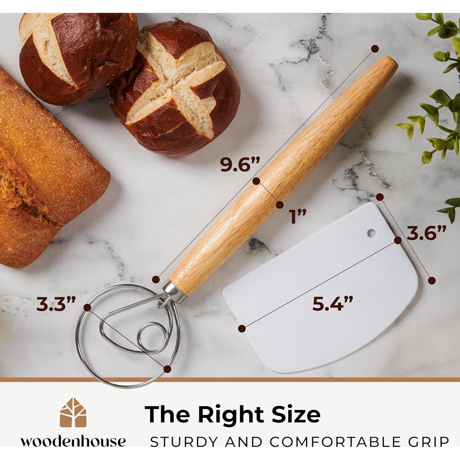 Batidor de Masa Danés 33 cm Acero Inoxidable con Cortador