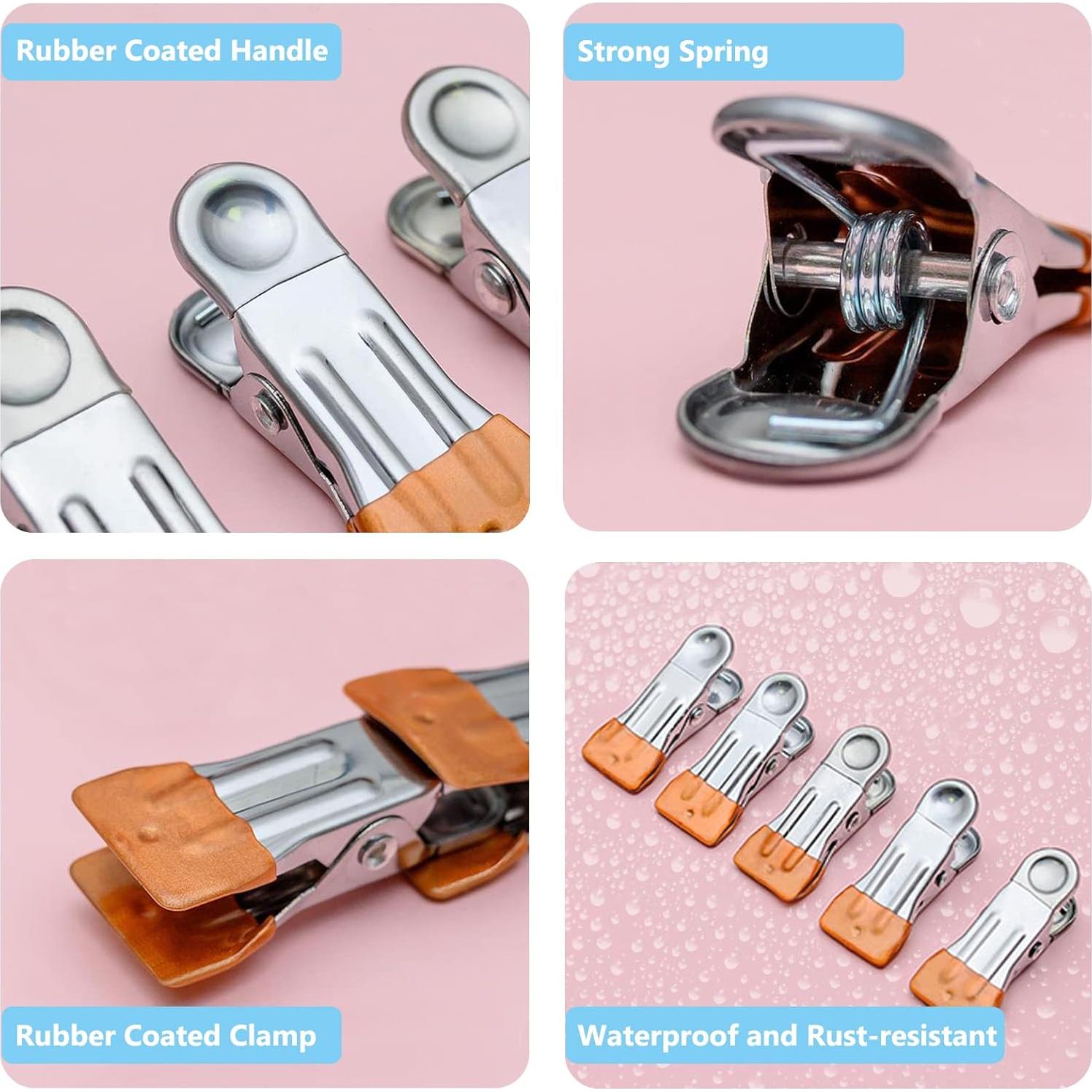 Pinzas de Ropa Sylroal Acero Inoxidable 32 Piezas Multicolor