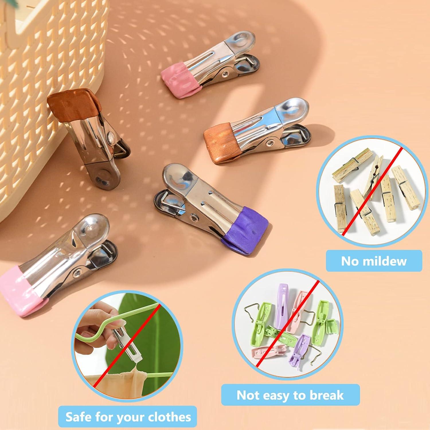 Pinzas de Ropa Sylroal Acero Inoxidable 32 Piezas Multicolor